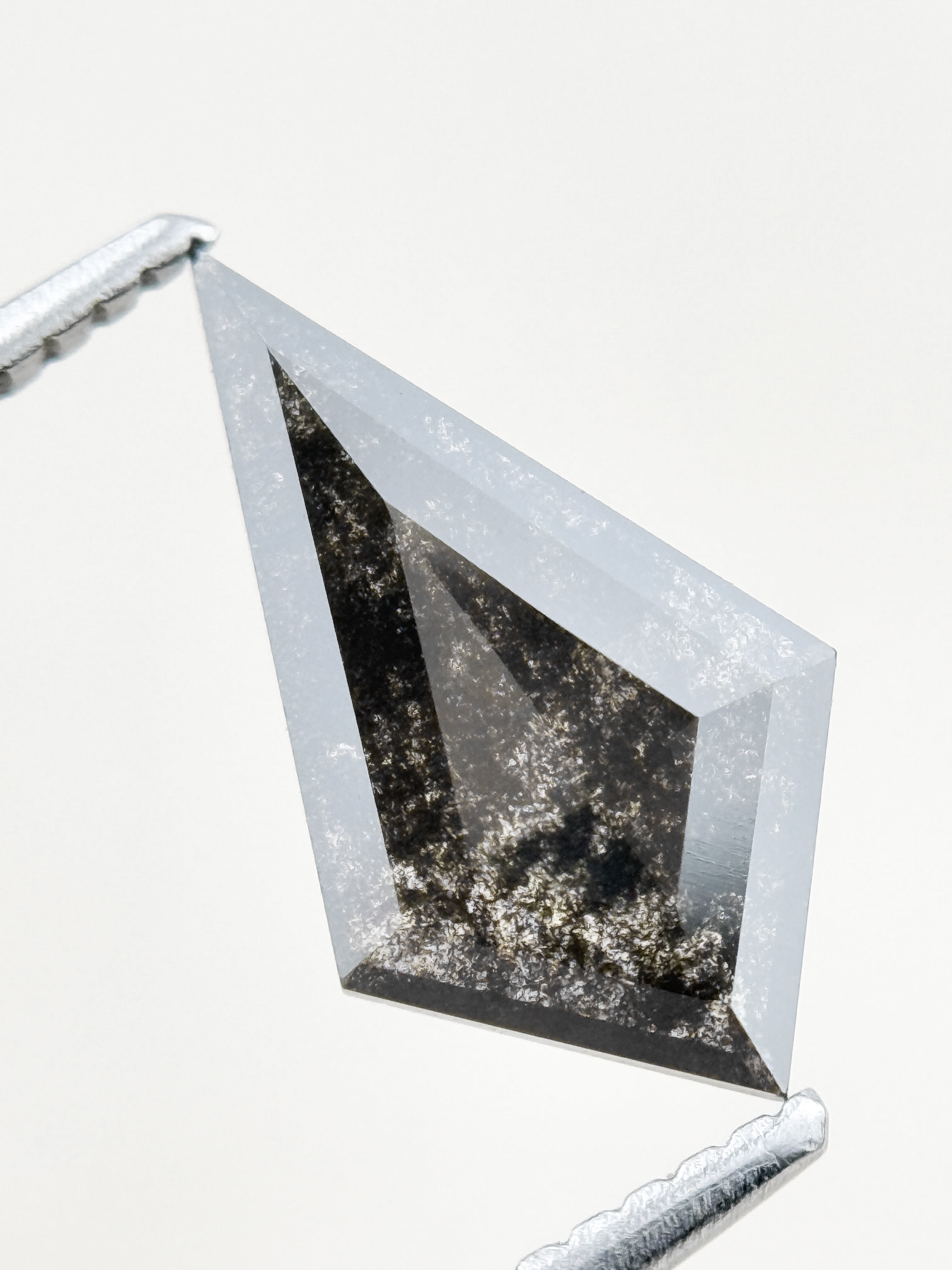 1.13 Ct Kite Rose Cut Grey Natural Salt and Pepper Diamond