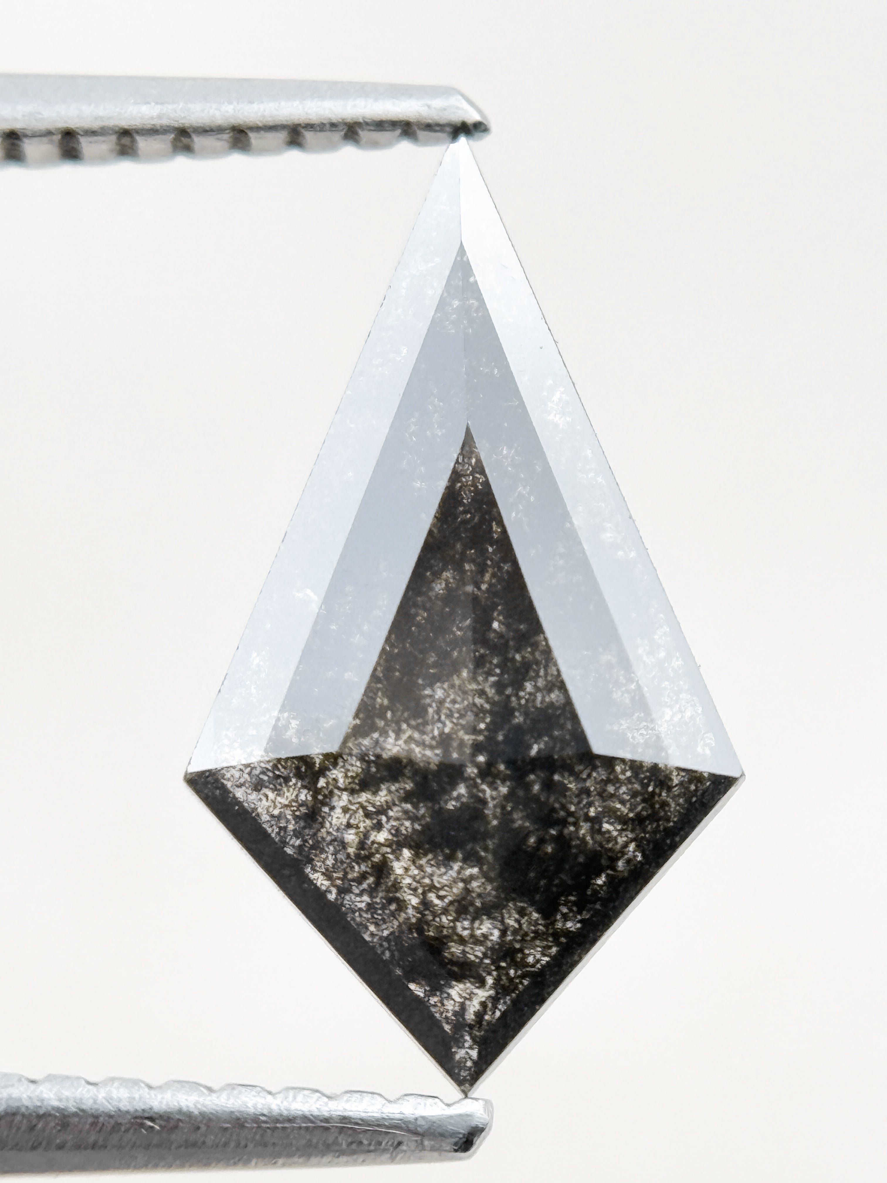 1.13 Ct Kite Rose Cut Grey Natural Salt and Pepper Diamond