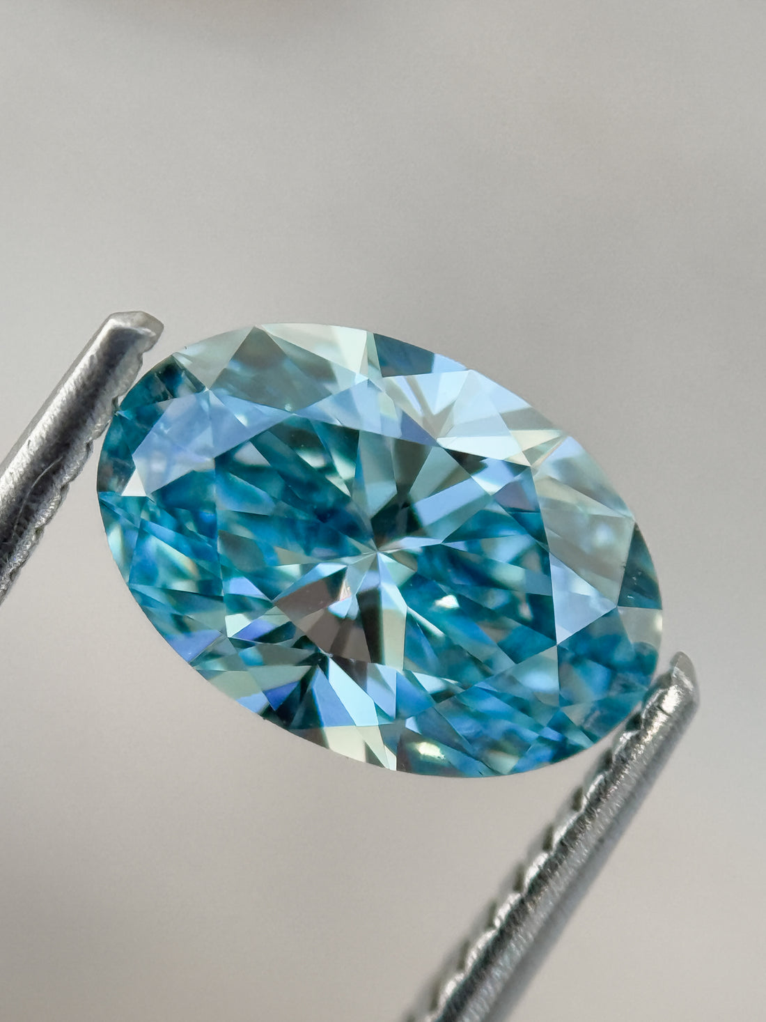 1.50 Ct Oval Brilliant Cut Blue Natural Salt and Pepper Diamond