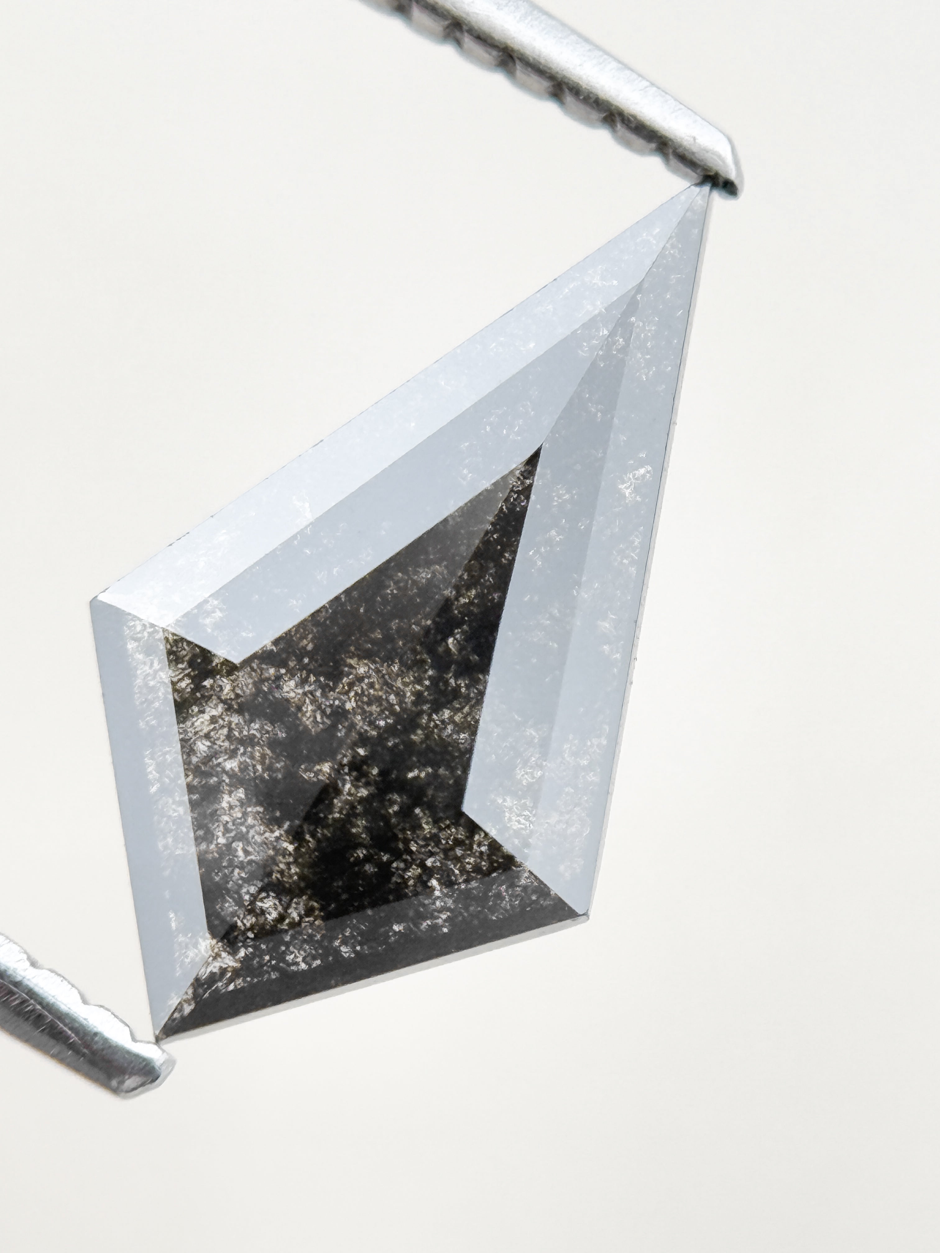 1.13 Ct Kite Rose Cut Grey Natural Salt and Pepper Diamond