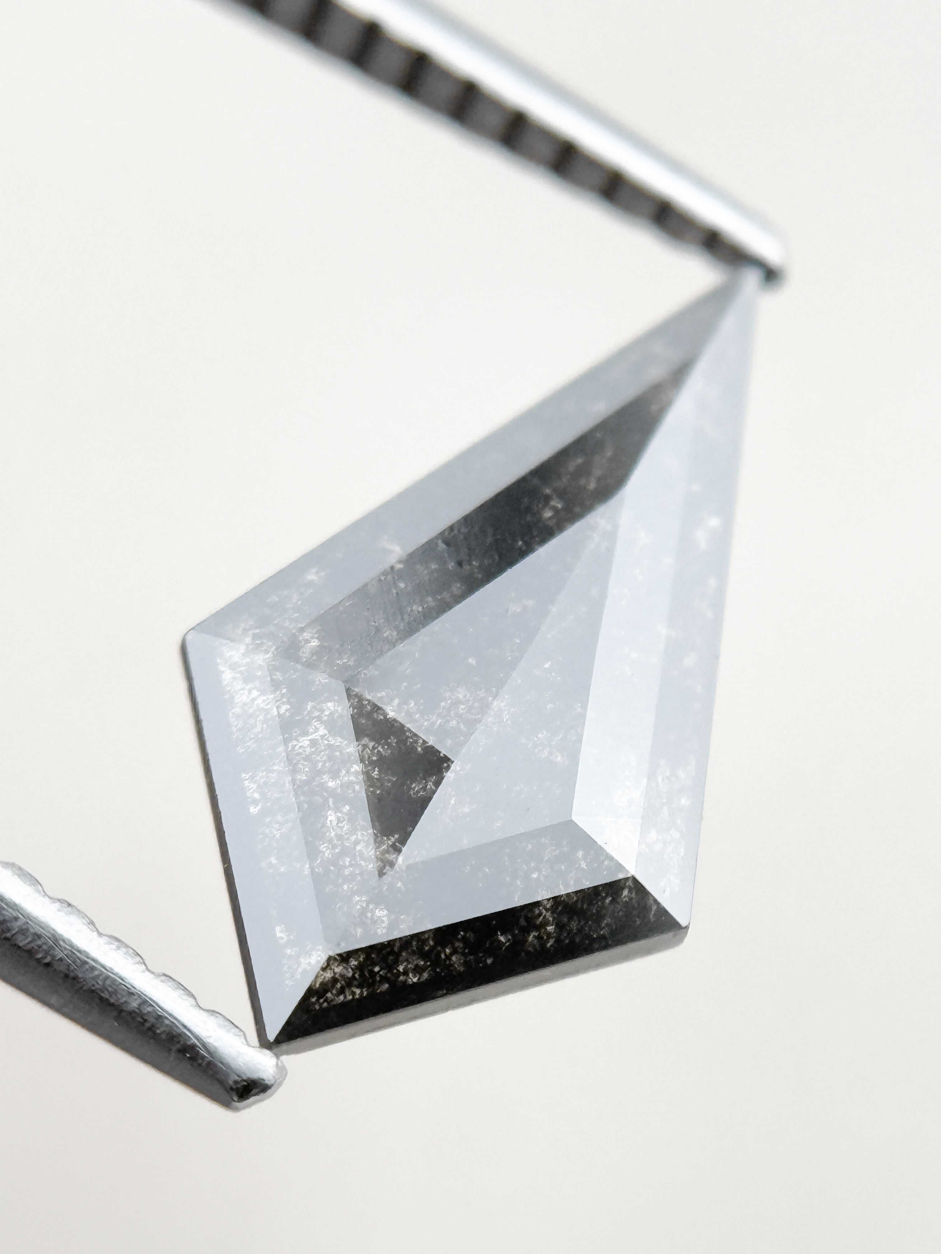1.13 Ct Kite Rose Cut Grey Natural Salt and Pepper Diamond
