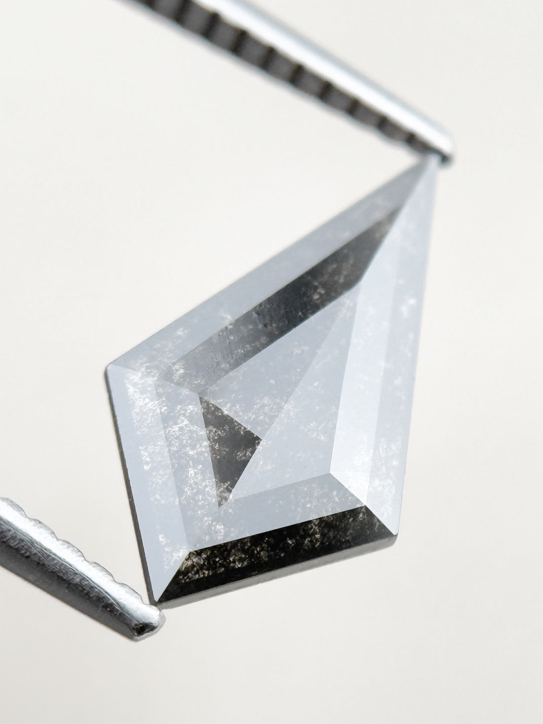 1.13 Ct Kite Rose Cut Grey Natural Salt and Pepper Diamond