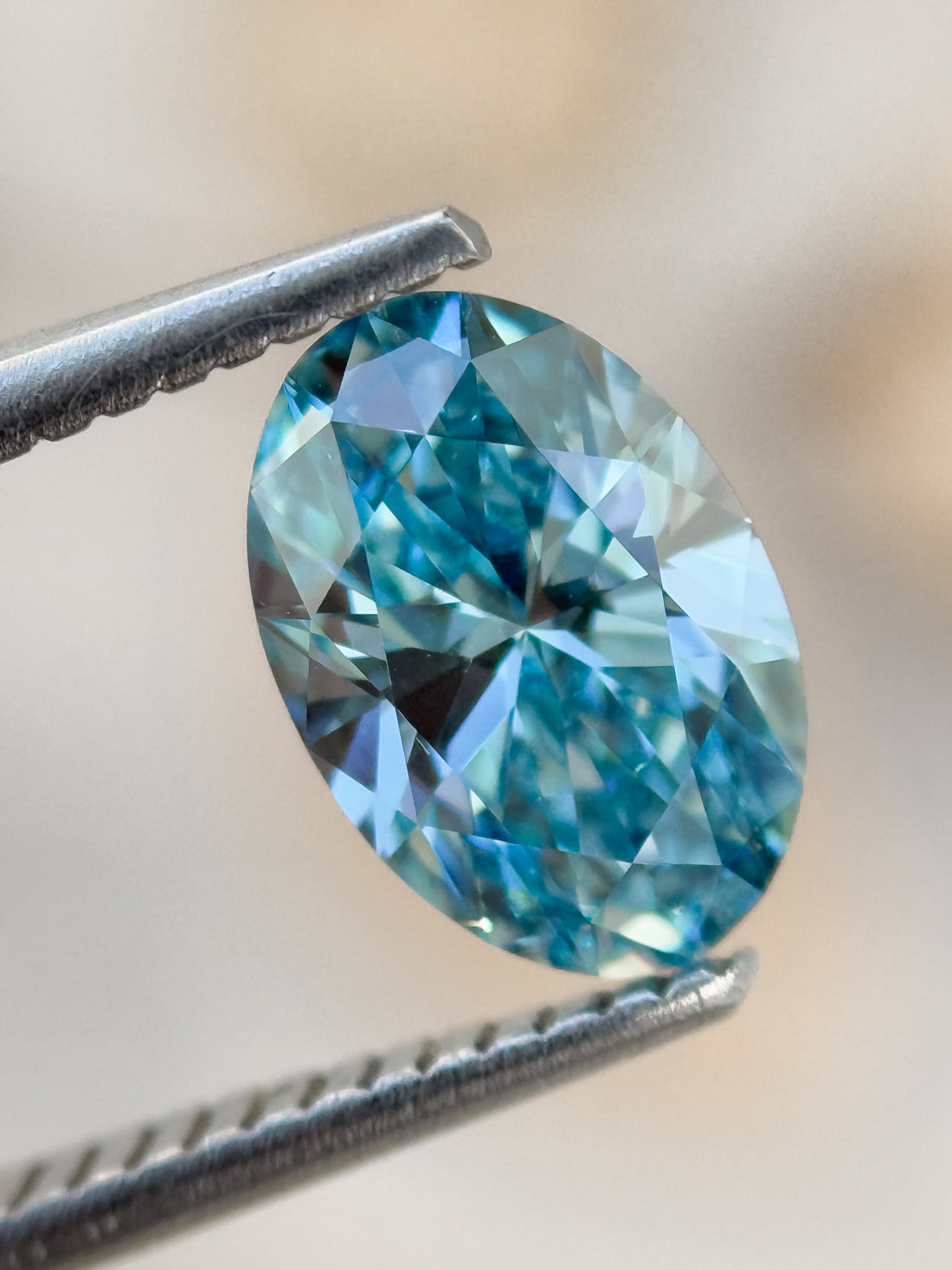 1.50 Ct Oval Brilliant Cut Blue Natural Salt and Pepper Diamond