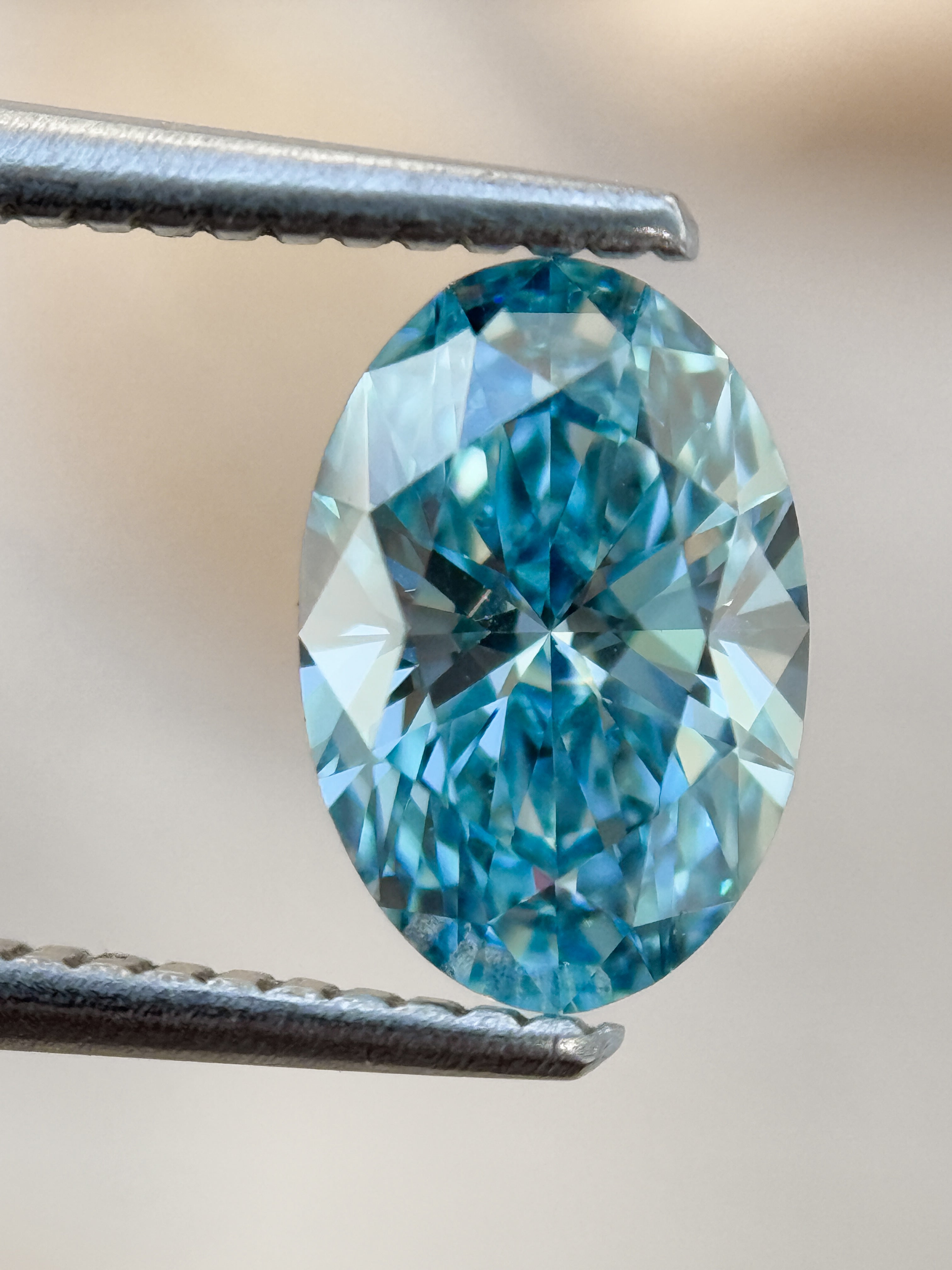 1.50 Ct Oval Brilliant Cut Blue Natural Salt and Pepper Diamond