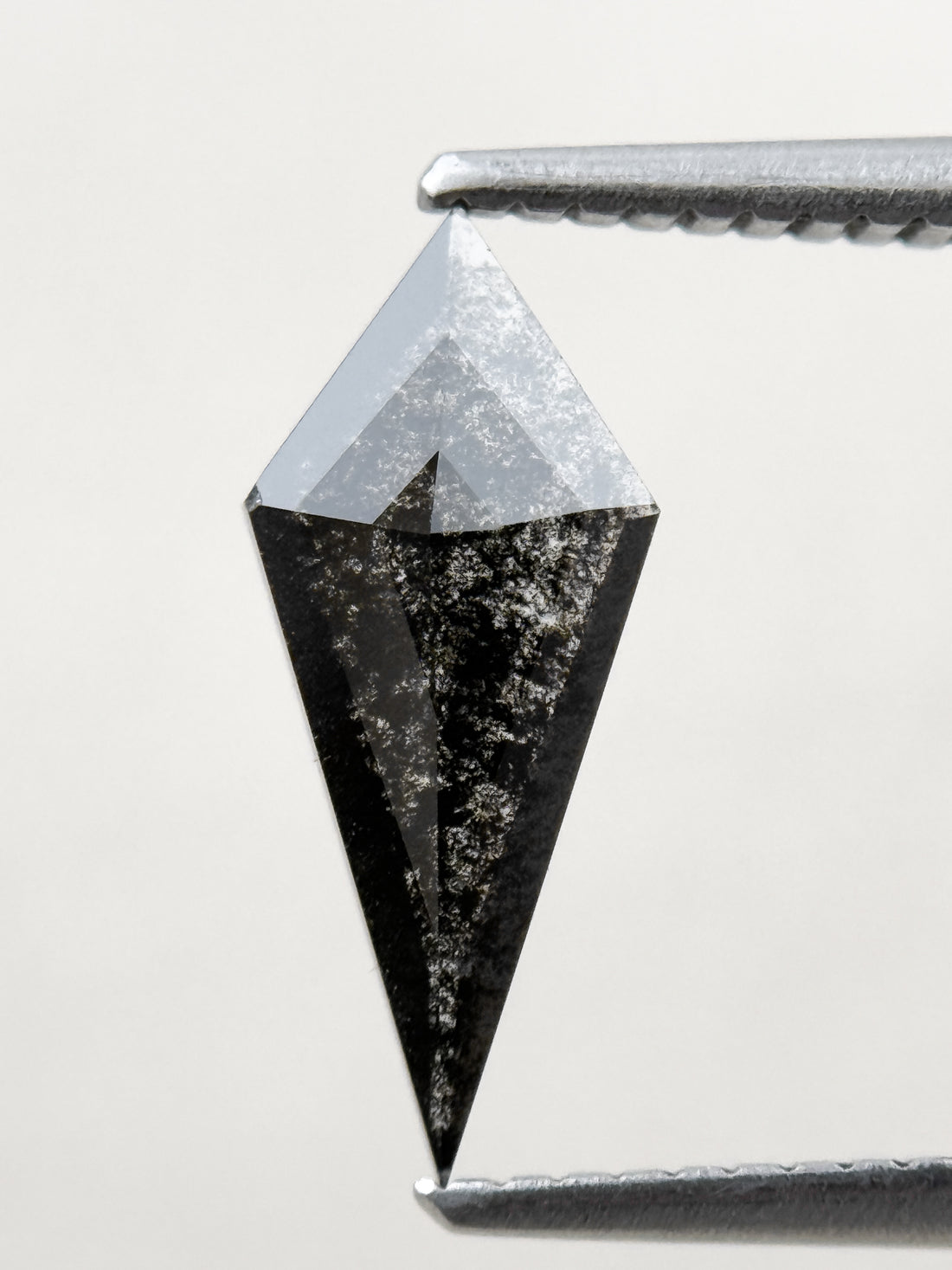 0.82 Ct Kite Rose Cut Grey Natural Salt and Pepper Diamond