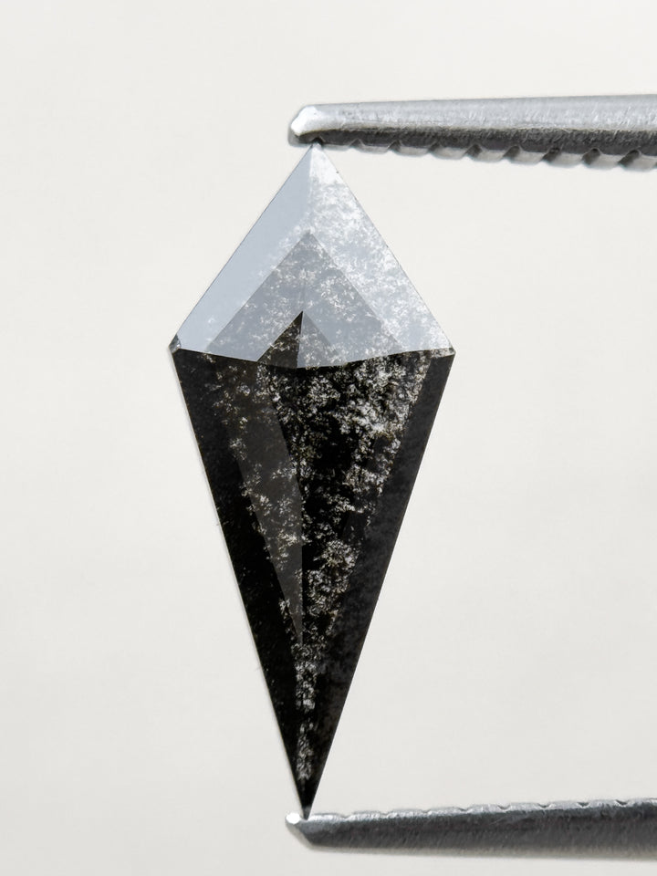 0.82 Ct Kite Rose Cut Grey Natural Salt and Pepper Diamond