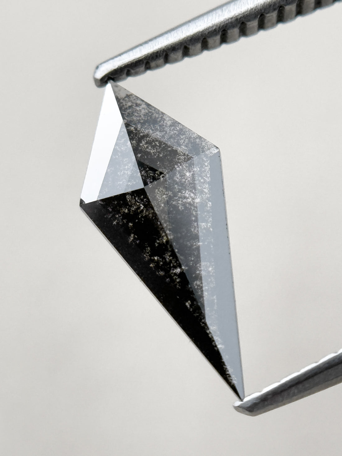0.82 Ct Kite Rose Cut Grey Natural Salt and Pepper Diamond