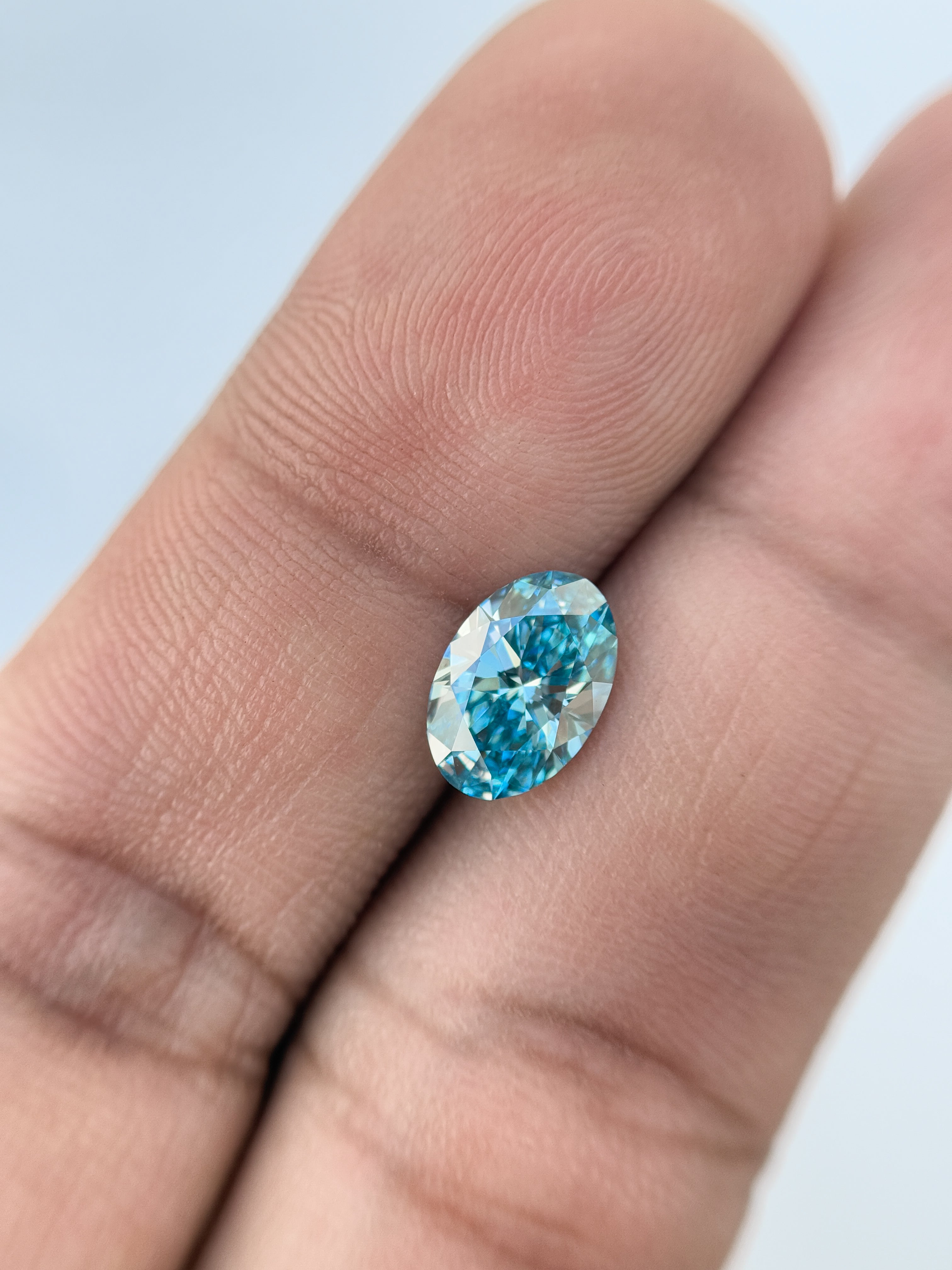 1.50 Ct Oval Brilliant Cut Blue Natural Salt and Pepper Diamond