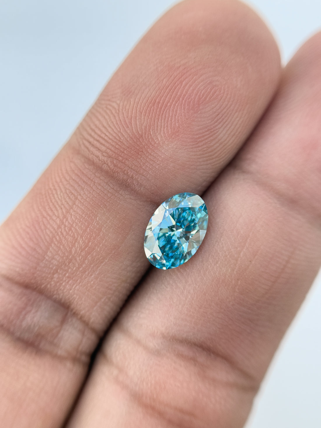 1.50 Ct Oval Brilliant Cut Blue Natural Salt and Pepper Diamond
