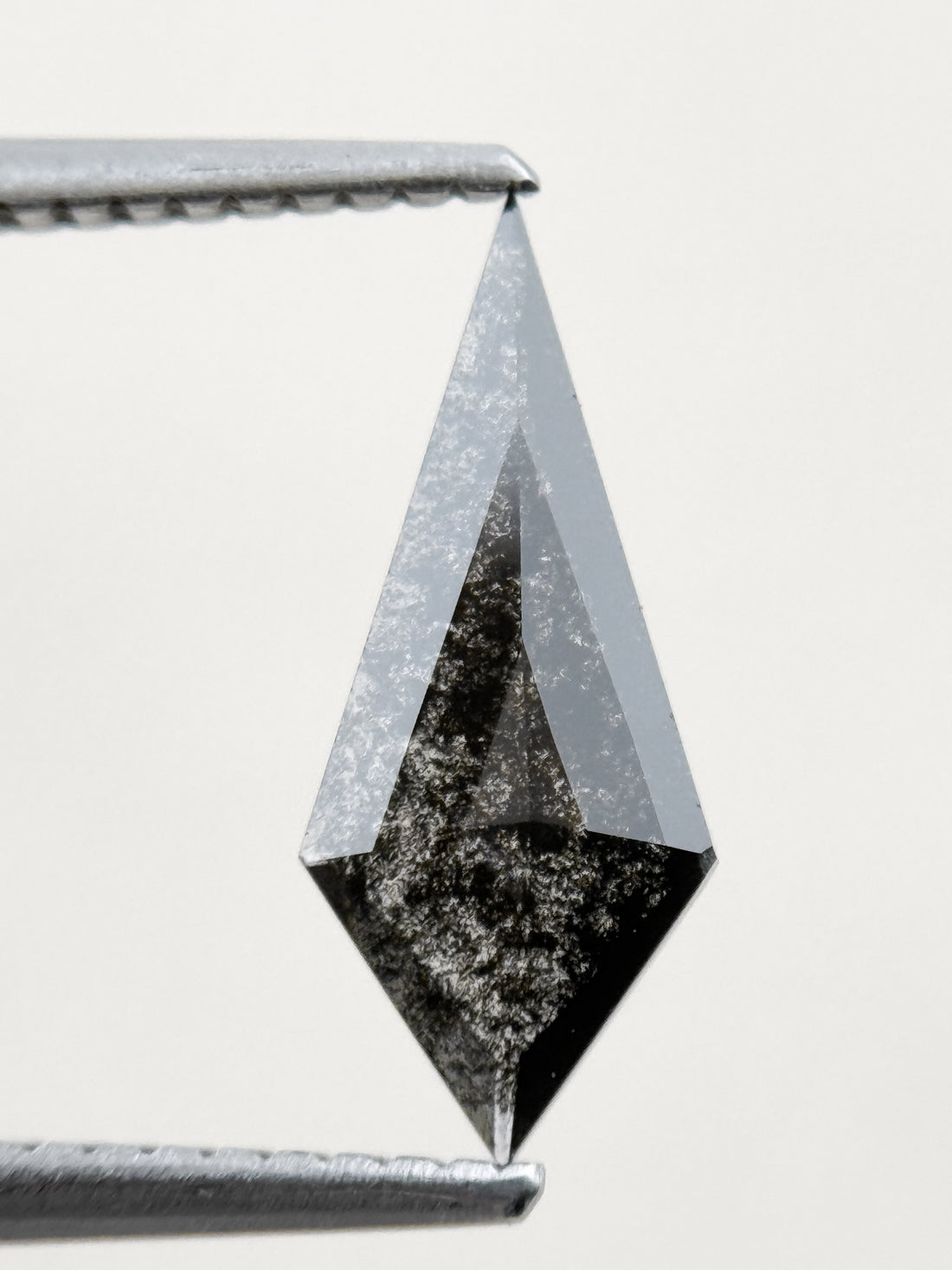 0.82 Ct Kite Rose Cut Grey Natural Salt and Pepper Diamond