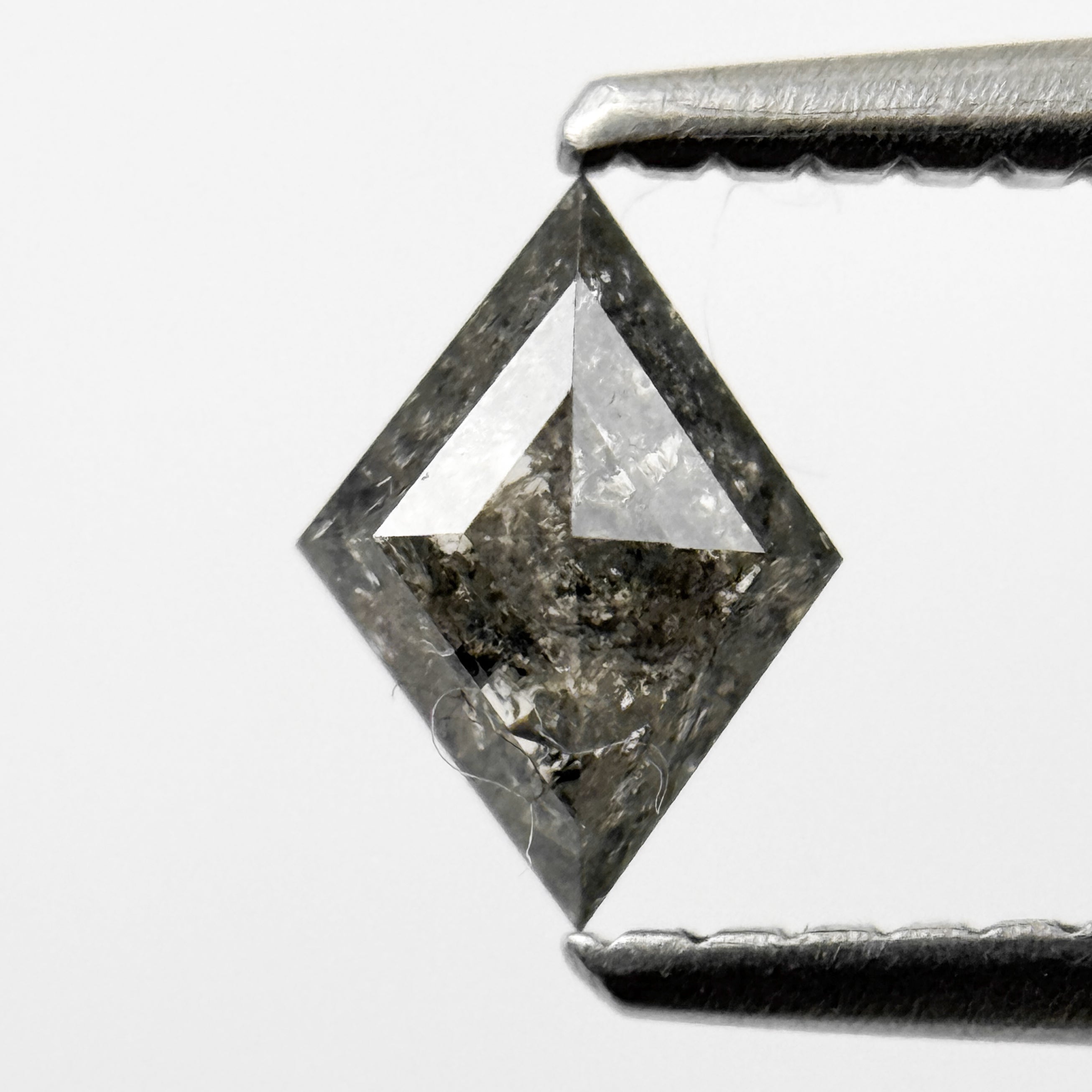 0.51 Ct Kite Rose Cut Grey Natural Salt and Pepper Diamond