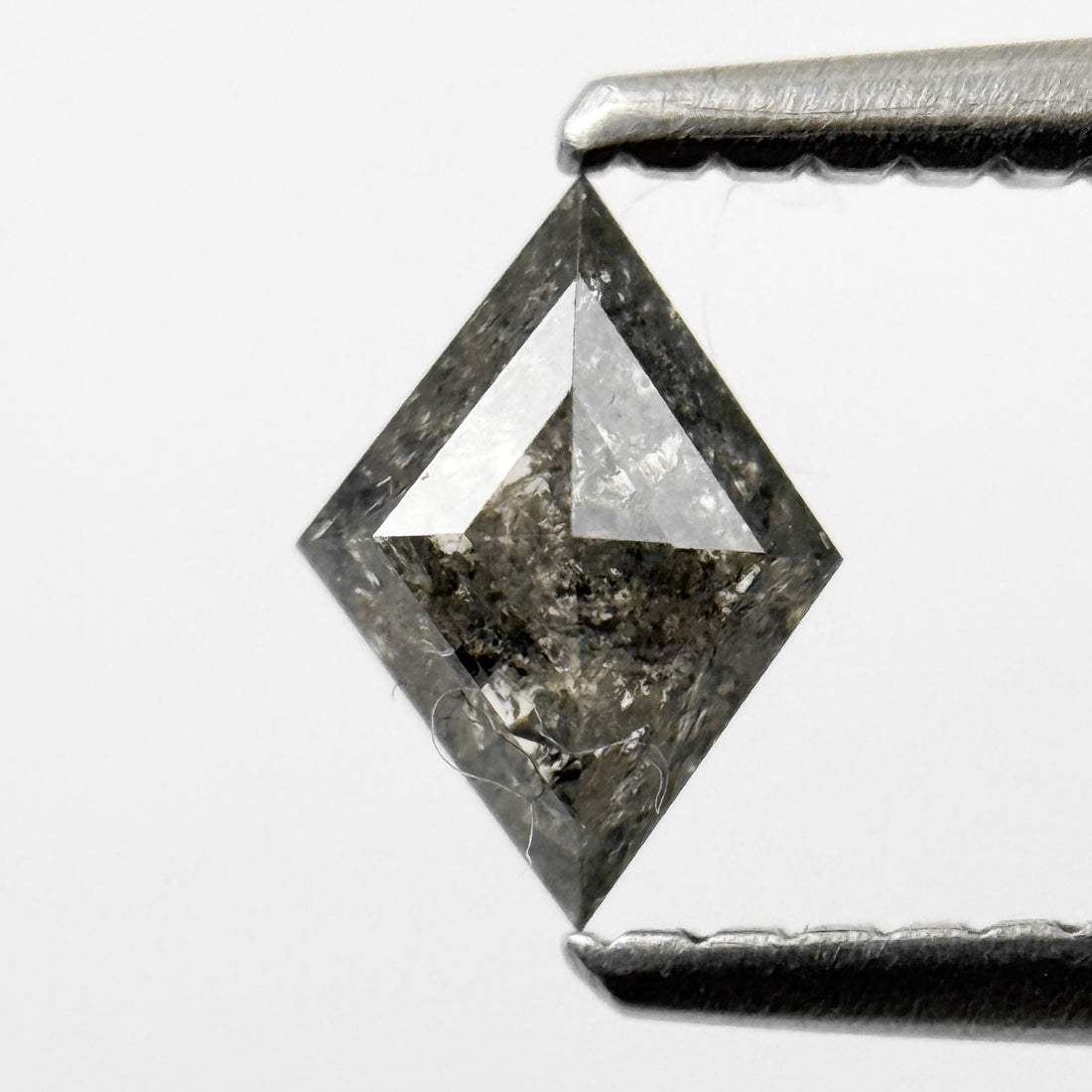 0.51 Ct Kite Rose Cut Grey Natural Salt and Pepper Diamond