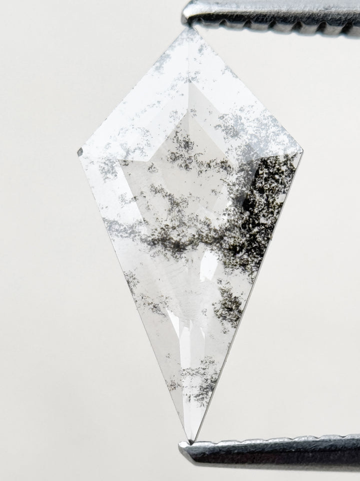 0.82 Ct Kite Rose Cut Grey Natural Salt and Pepper Diamond