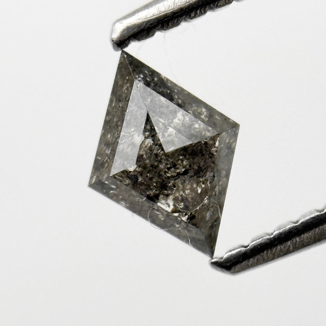 0.51 Ct Kite Rose Cut Grey Natural Salt and Pepper Diamond