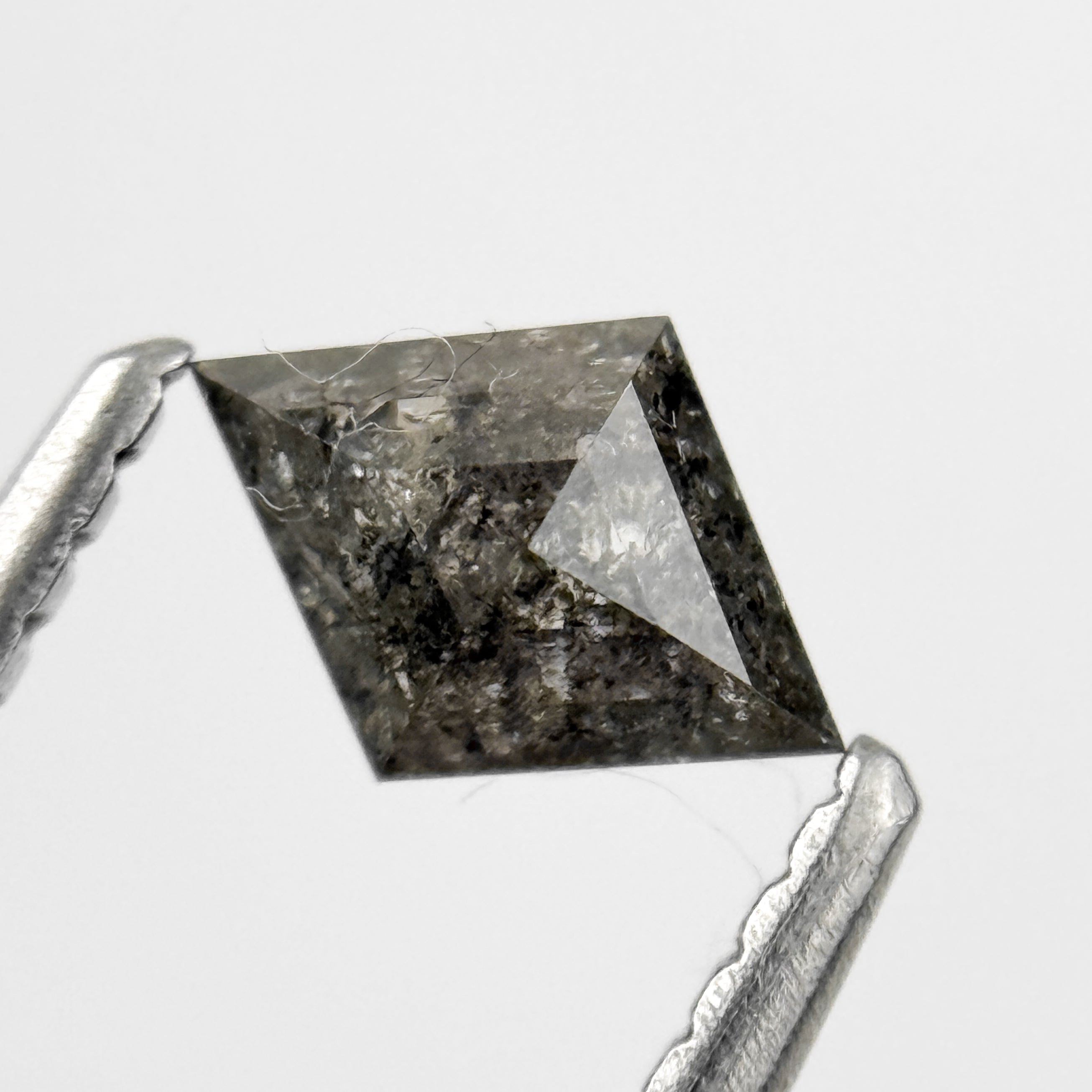 0.51 Ct Kite Rose Cut Grey Natural Salt and Pepper Diamond