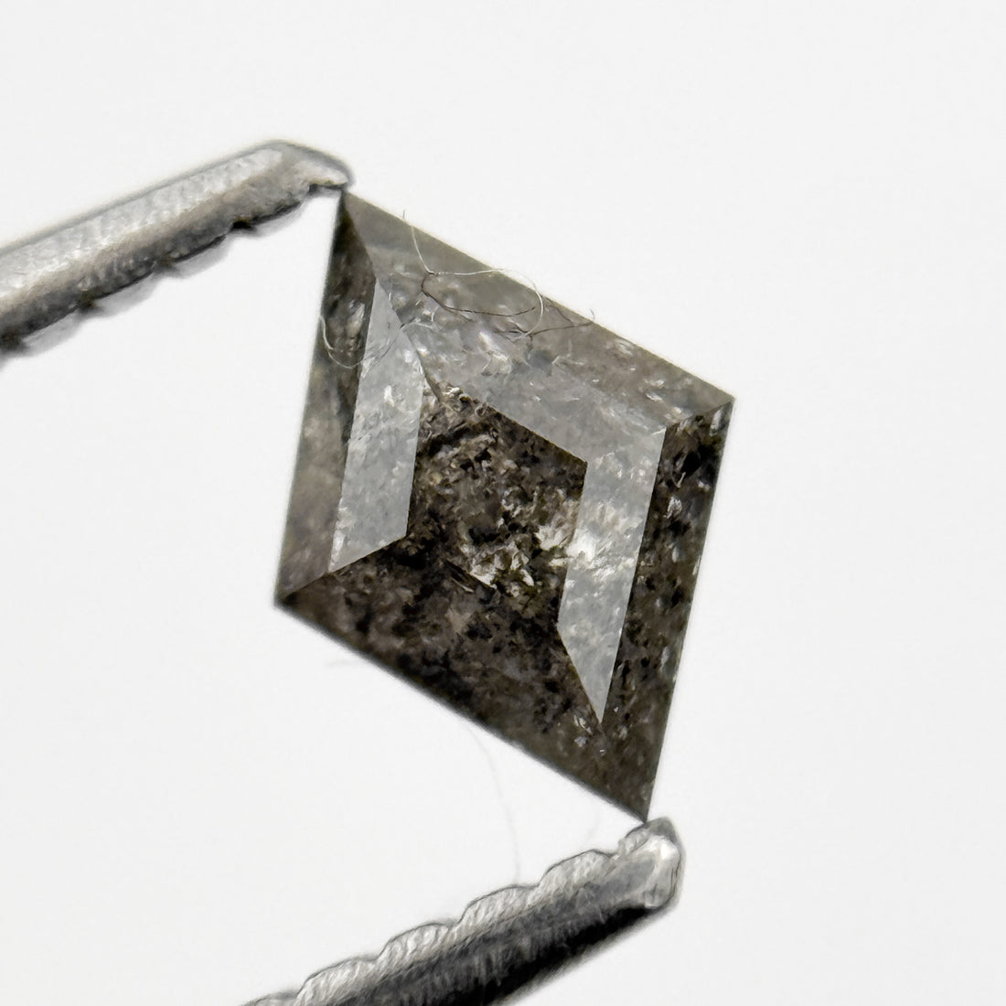 0.51 Ct Kite Rose Cut Grey Natural Salt and Pepper Diamond