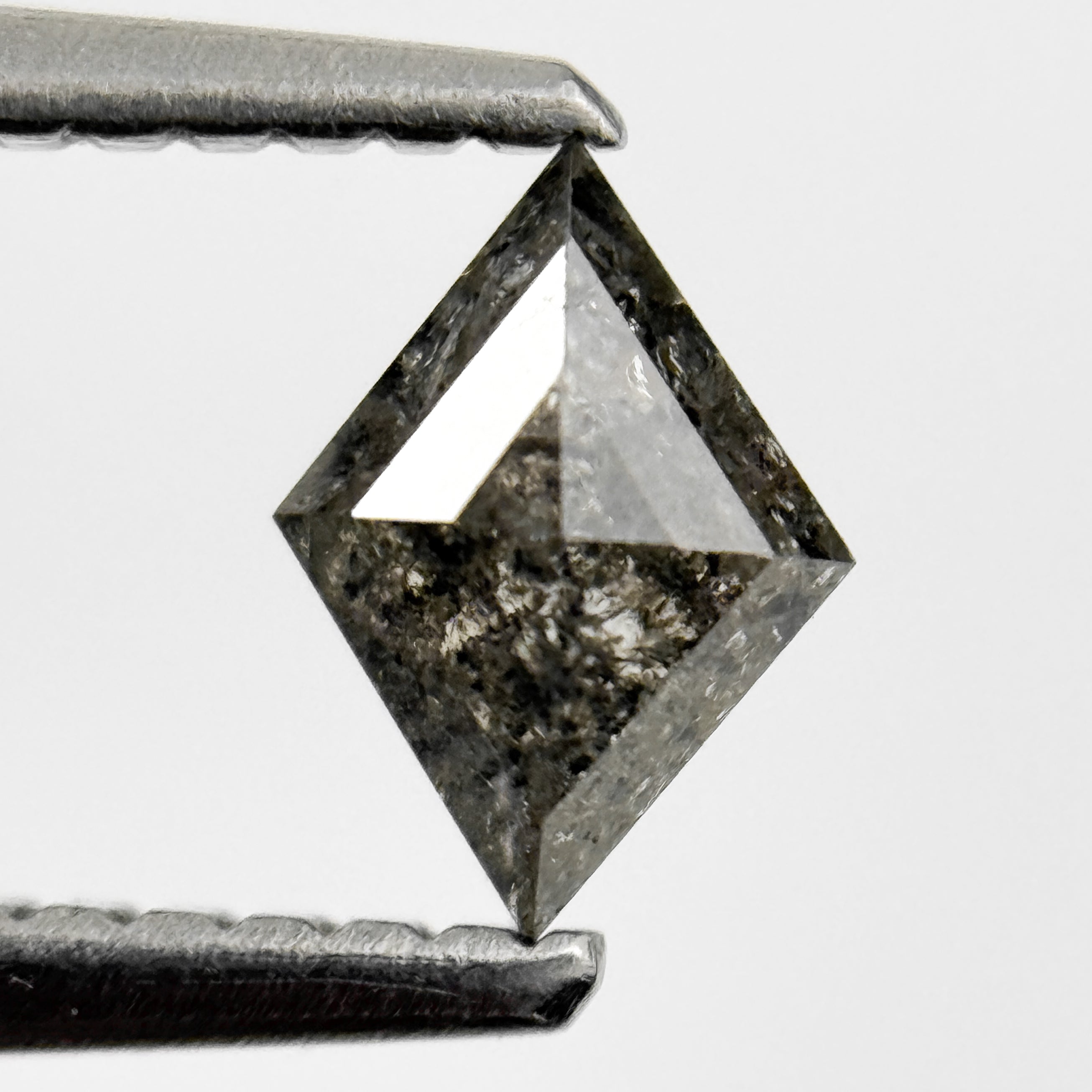 0.51 Ct Kite Rose Cut Grey Natural Salt and Pepper Diamond