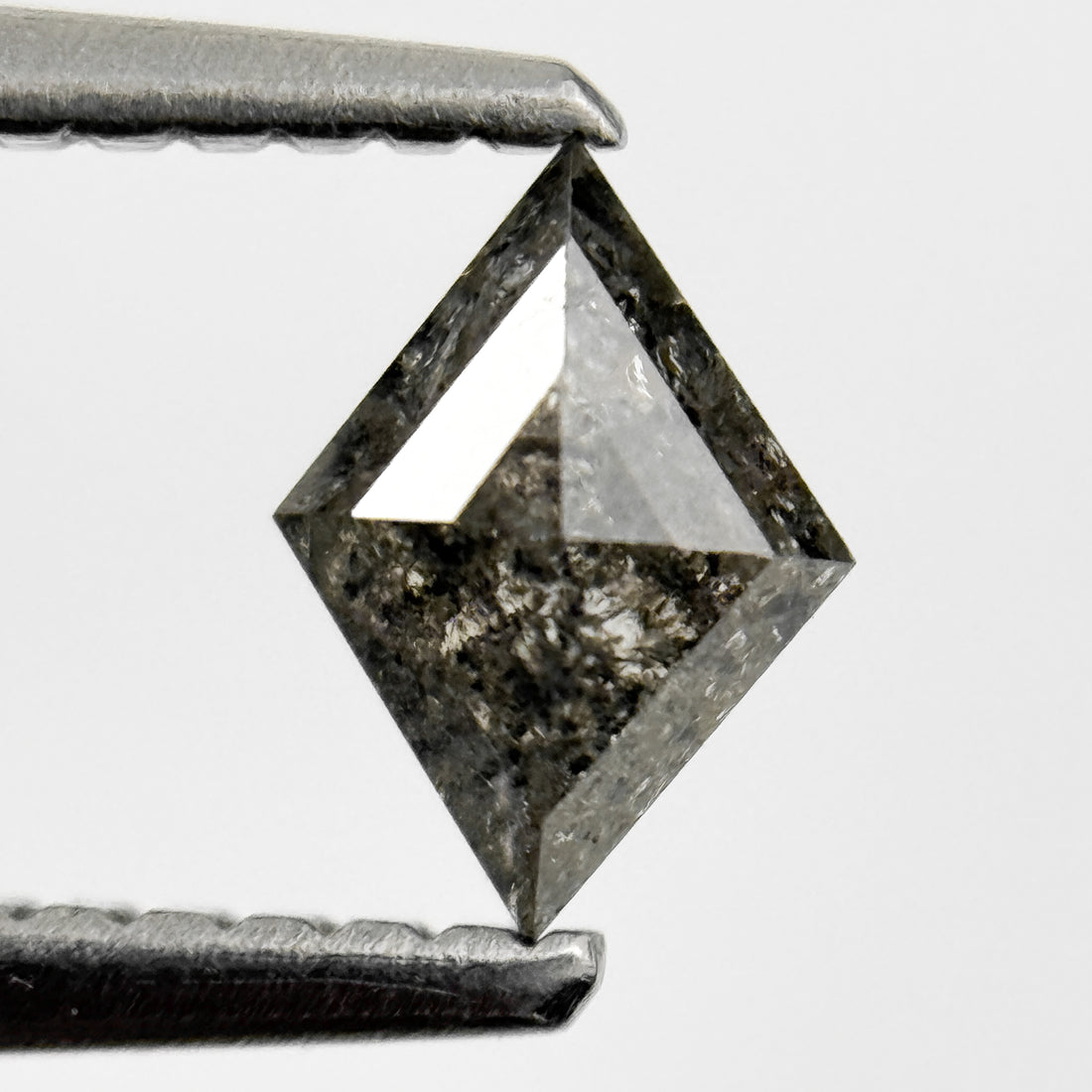 0.51 Ct Kite Rose Cut Grey Natural Salt and Pepper Diamond