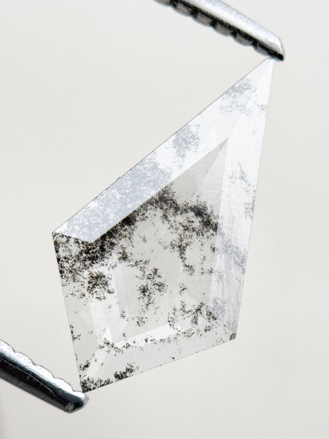 0.82 Ct Kite Rose Cut Grey Natural Salt and Pepper Diamond