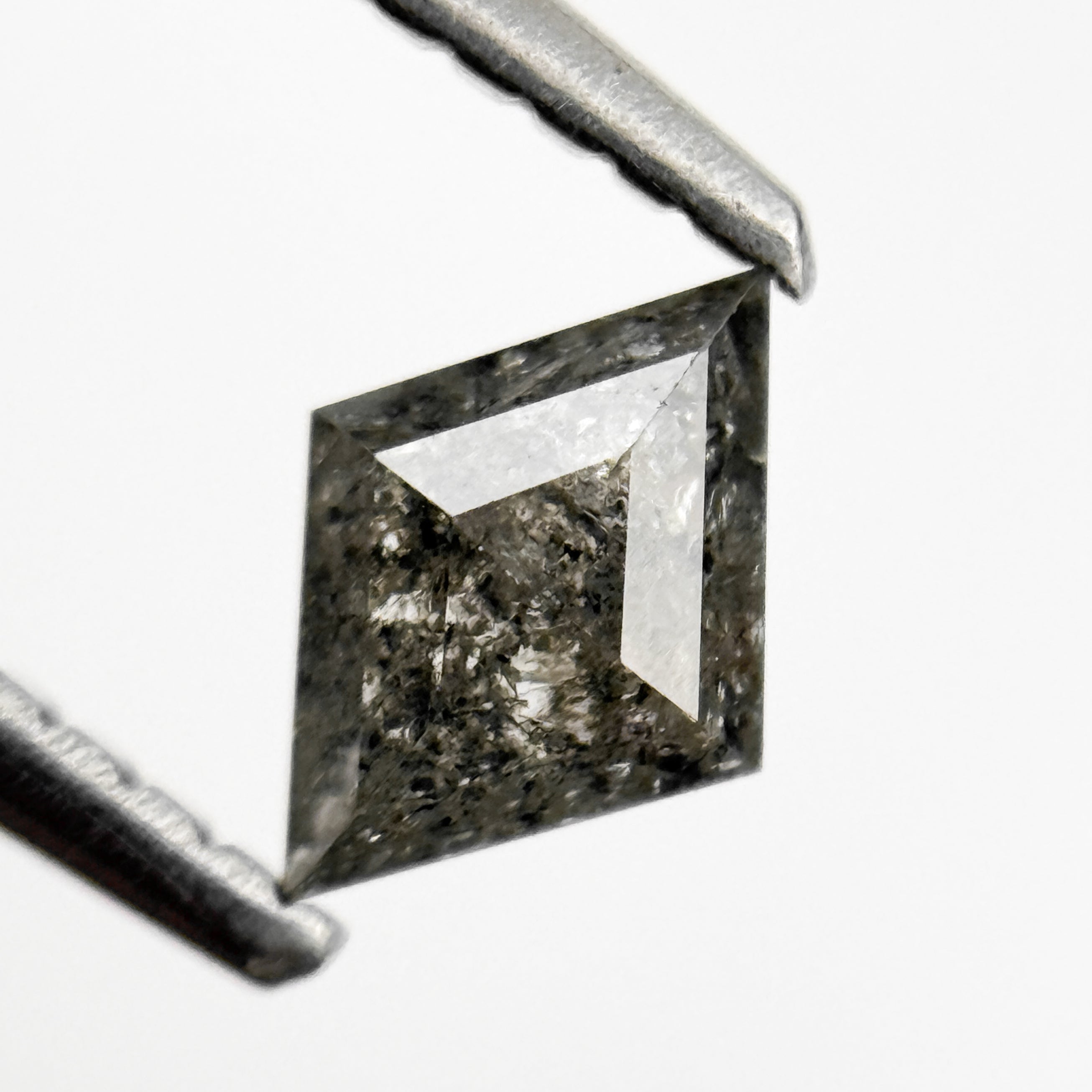 0.51 Ct Kite Rose Cut Grey Natural Salt and Pepper Diamond