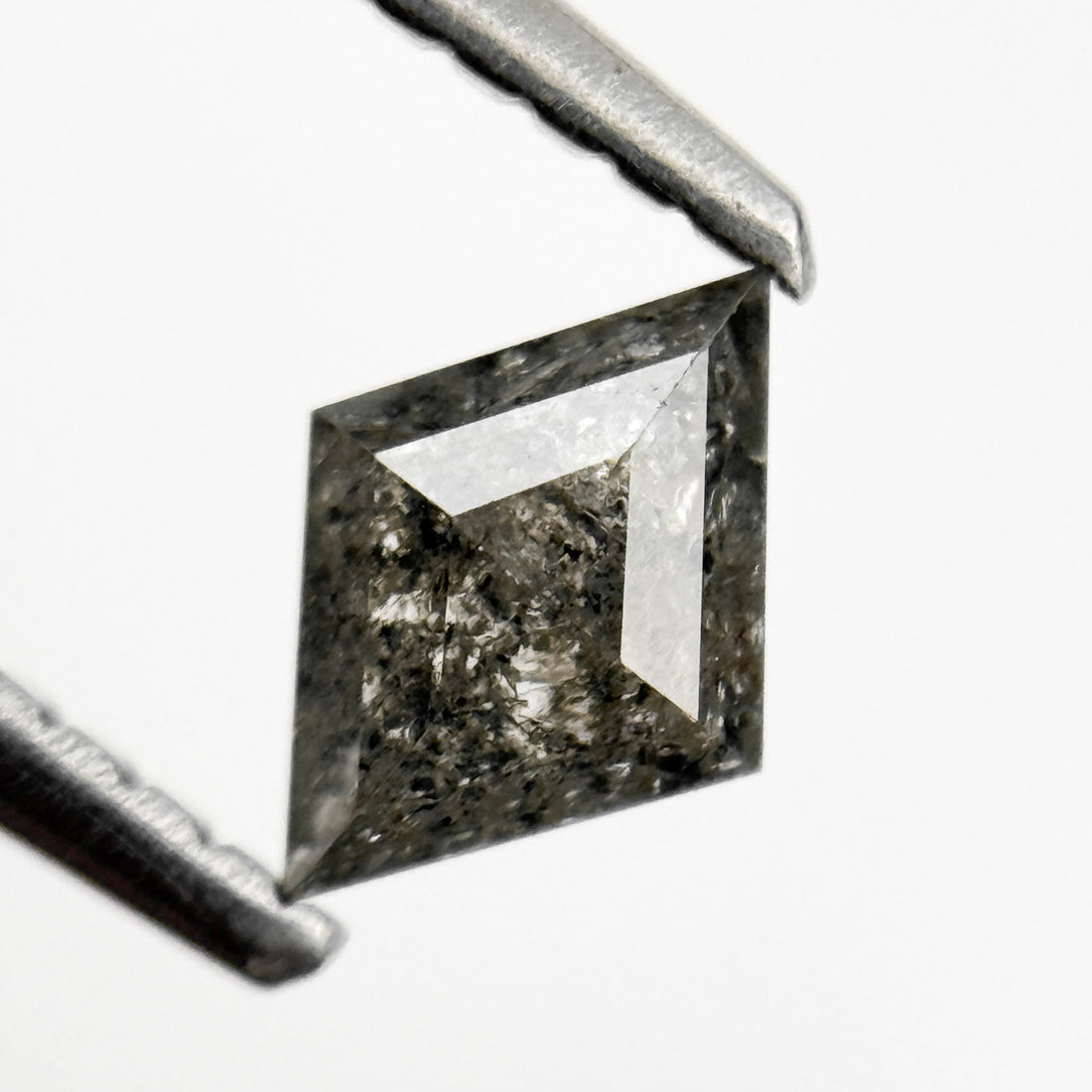 0.51 Ct Kite Rose Cut Grey Natural Salt and Pepper Diamond