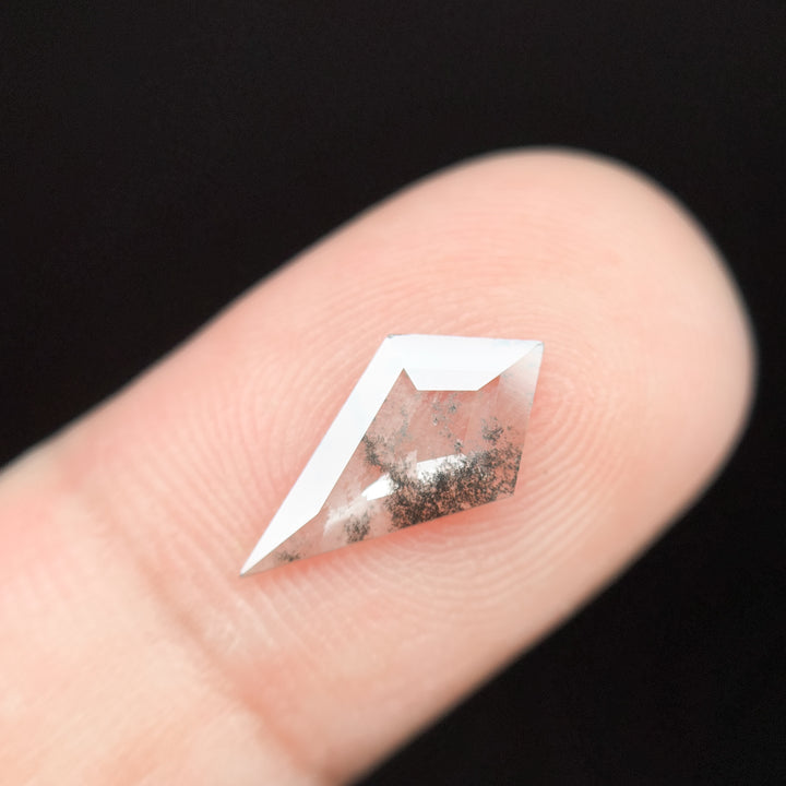 0.82 Ct Kite Rose Cut Grey Natural Salt and Pepper Diamond