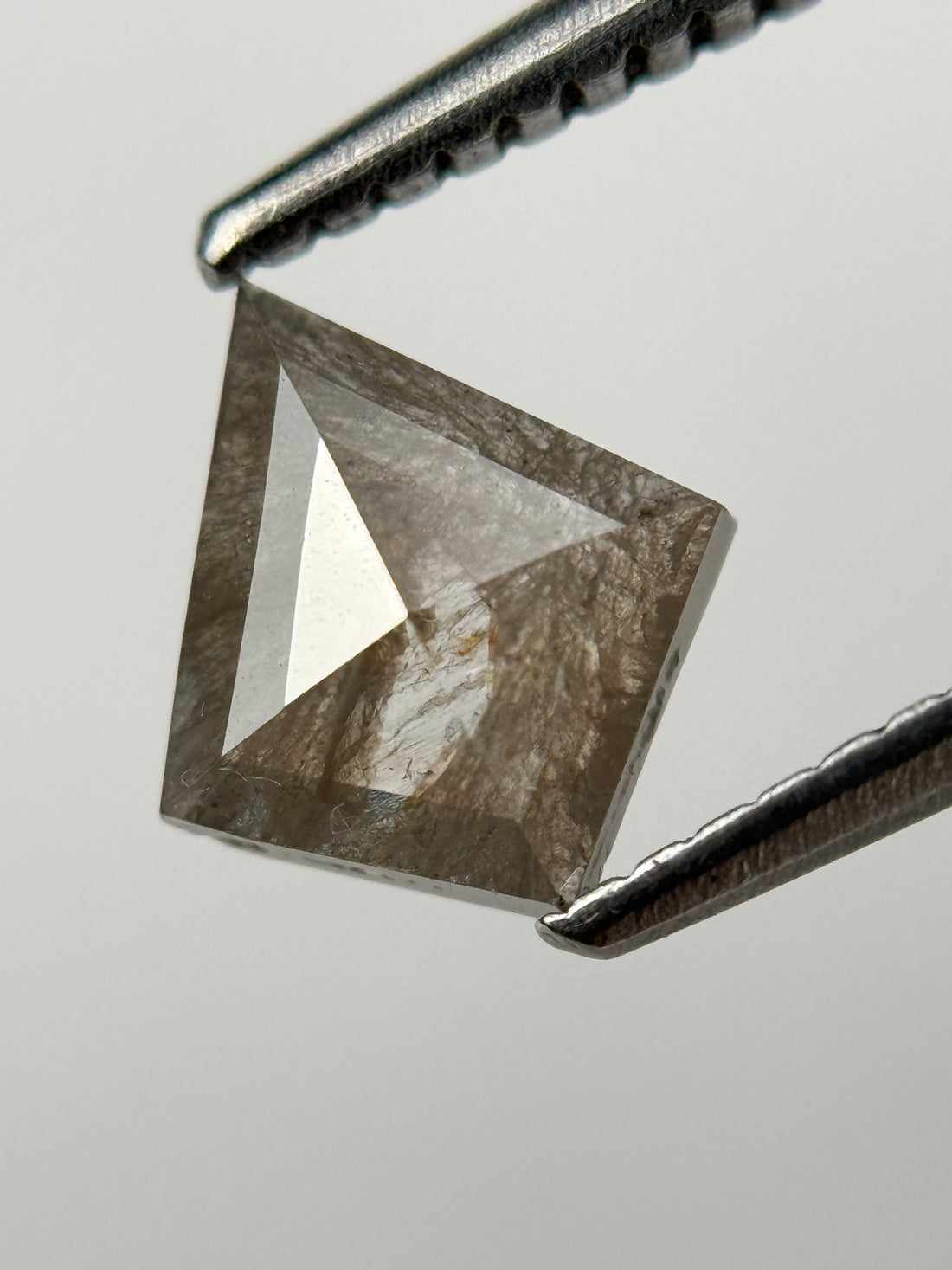 0.89 Ct Kite Rose Cut Grey Natural Salt and Pepper Diamond