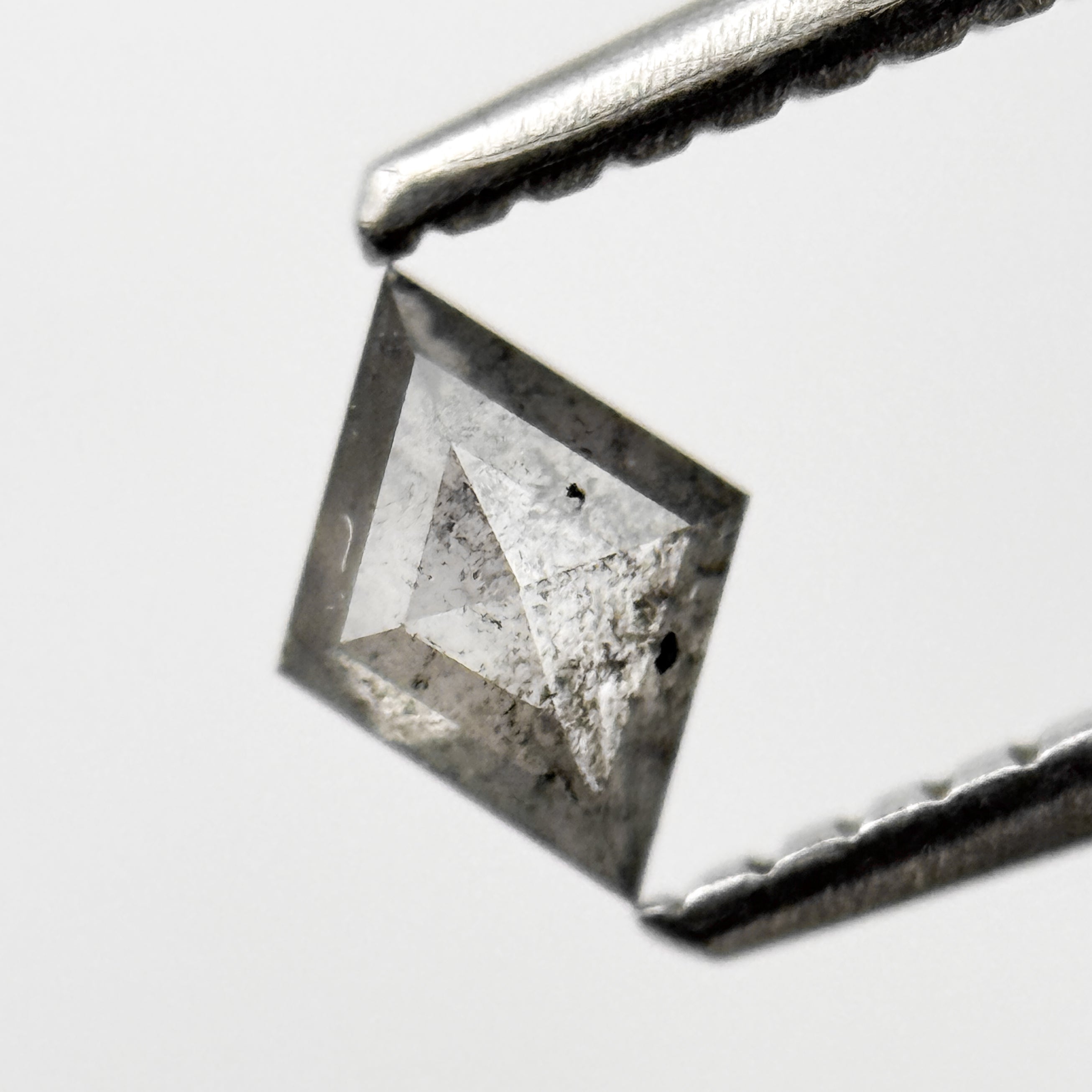0.29 Ct Kite Rose Cut Grey Natural Salt and Pepper Diamond