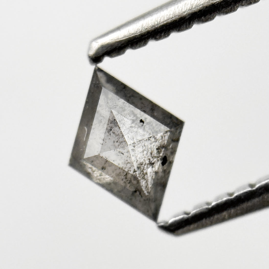 0.29 Ct Kite Rose Cut Grey Natural Salt and Pepper Diamond