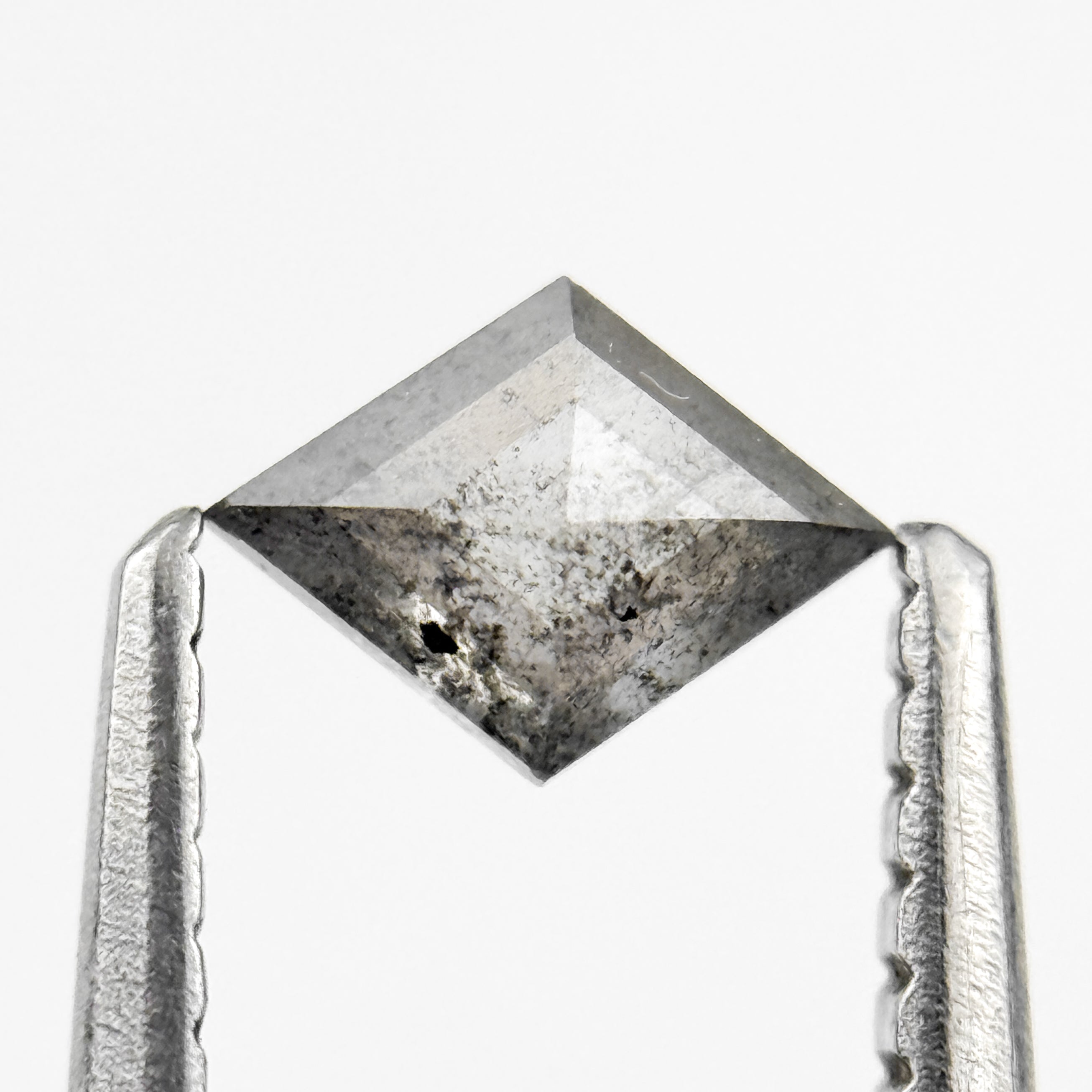 0.29 Ct Kite Rose Cut Grey Natural Salt and Pepper Diamond