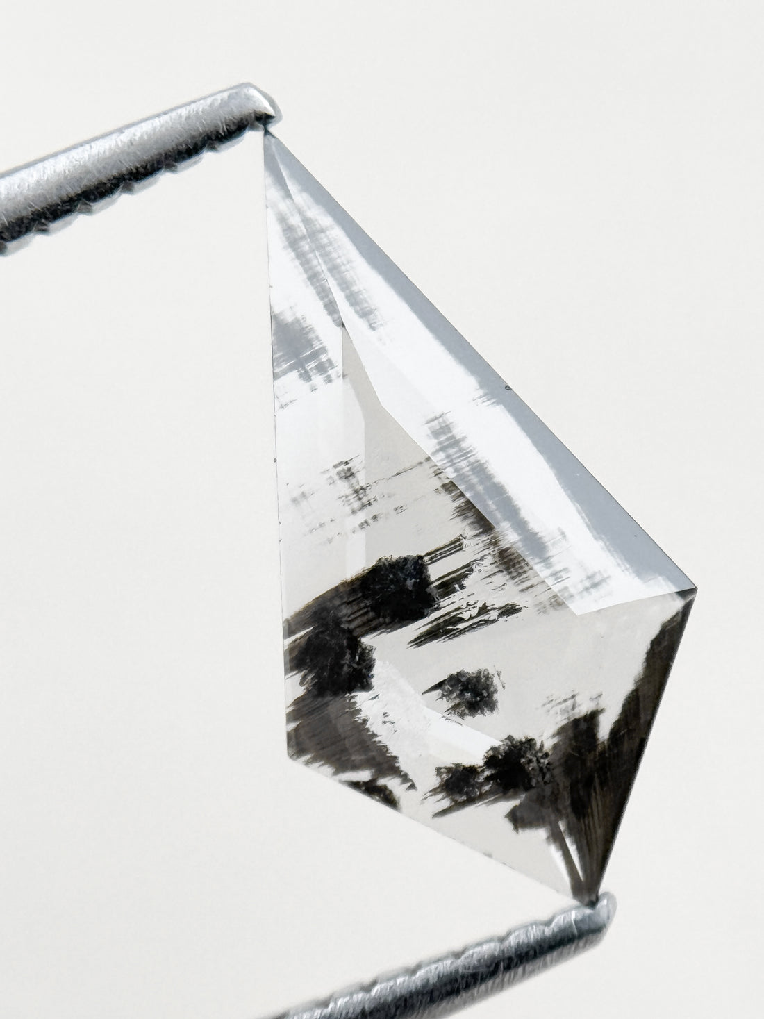0.92 Ct Kite Rose Cut Grey Natural Salt and Pepper Diamond