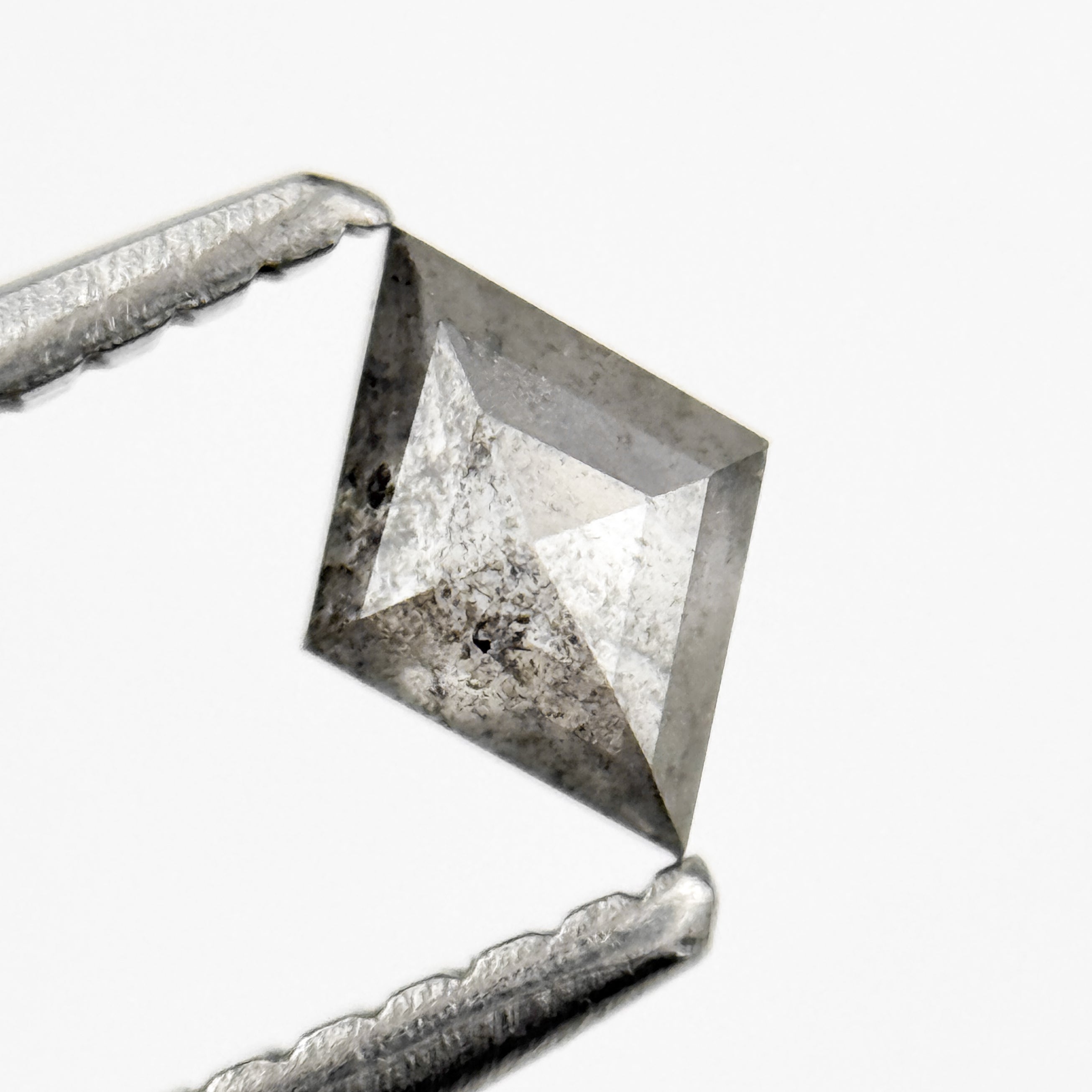 0.29 Ct Kite Rose Cut Grey Natural Salt and Pepper Diamond
