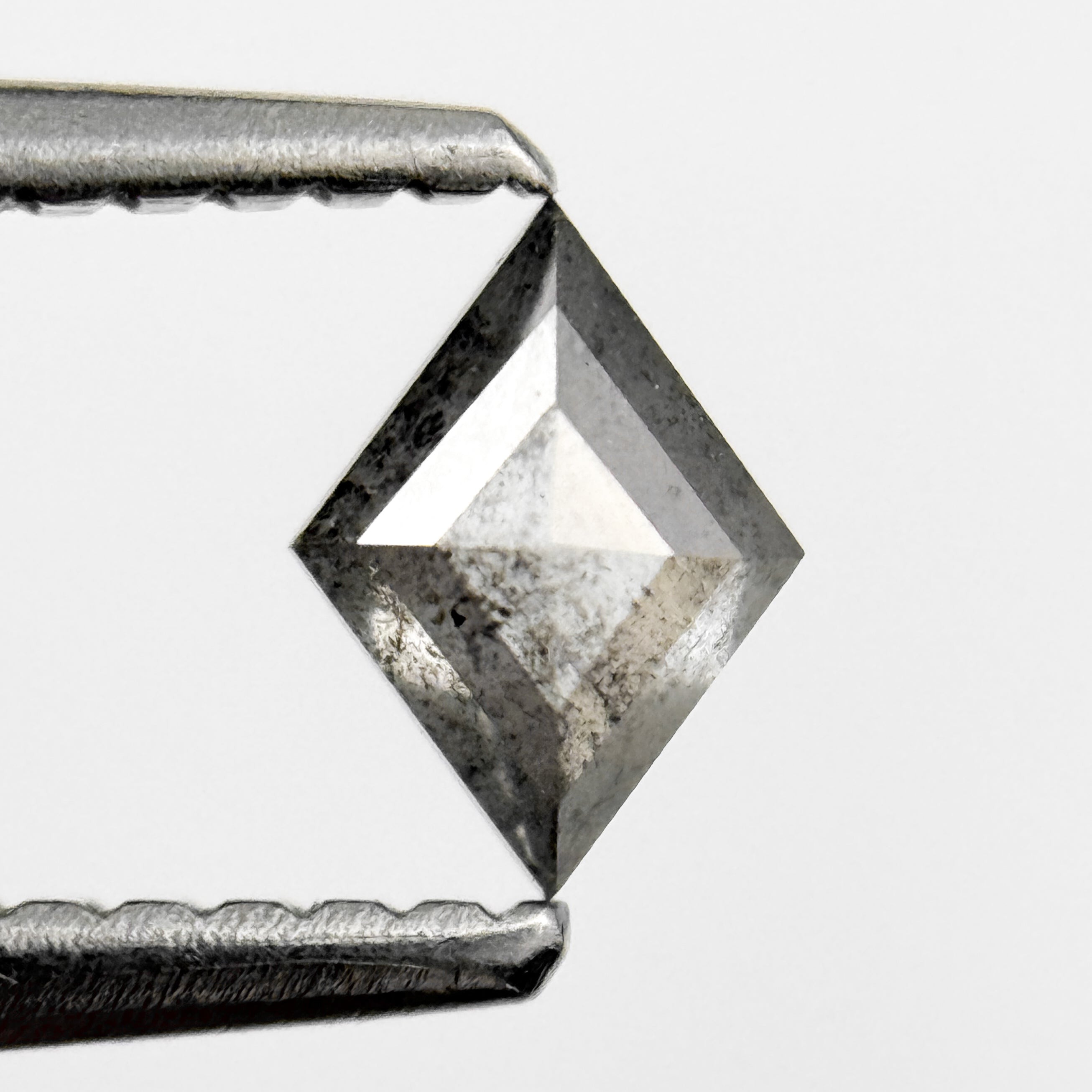 0.29 Ct Kite Rose Cut Grey Natural Salt and Pepper Diamond
