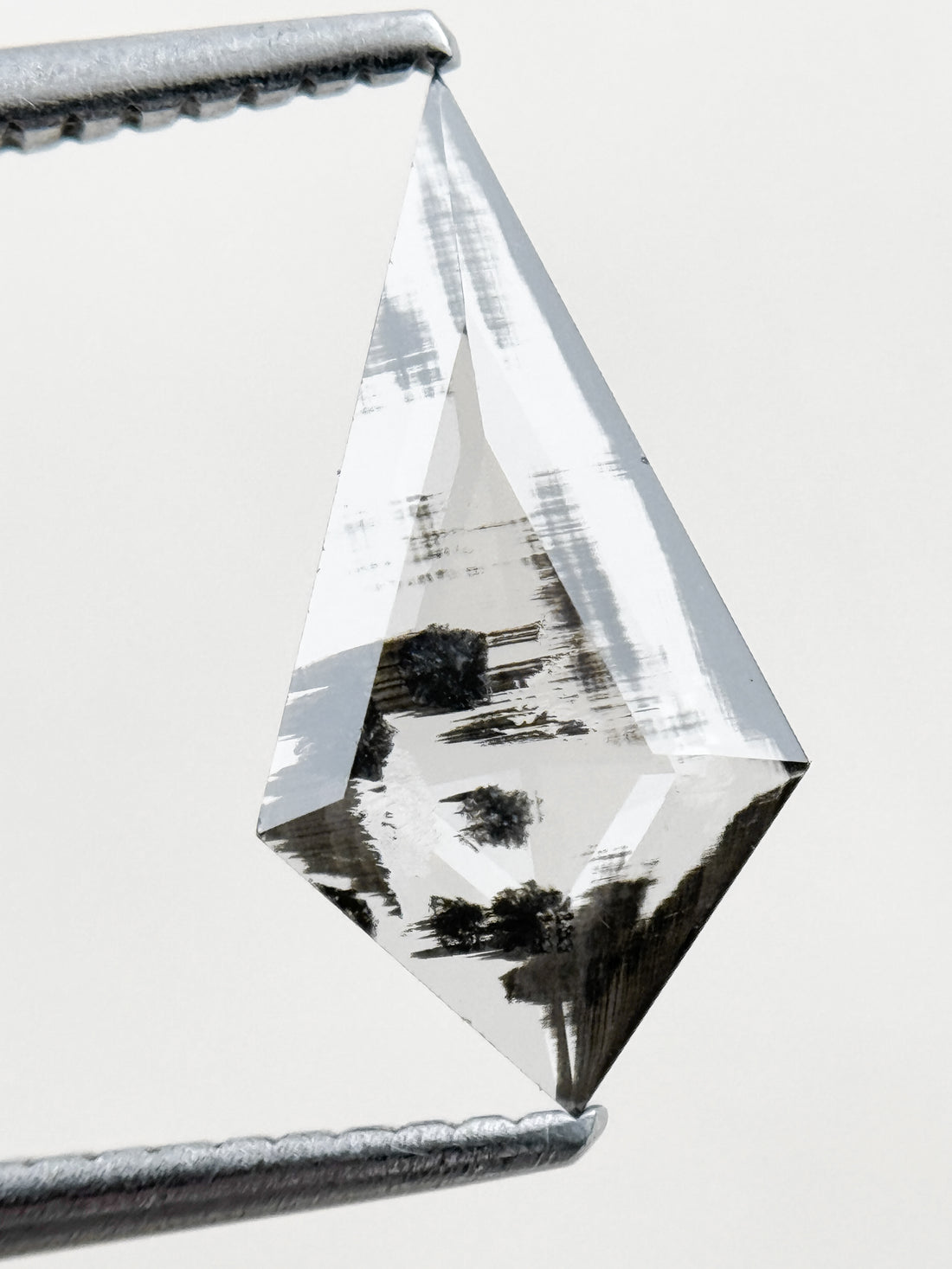 0.92 Ct Kite Rose Cut Grey Natural Salt and Pepper Diamond