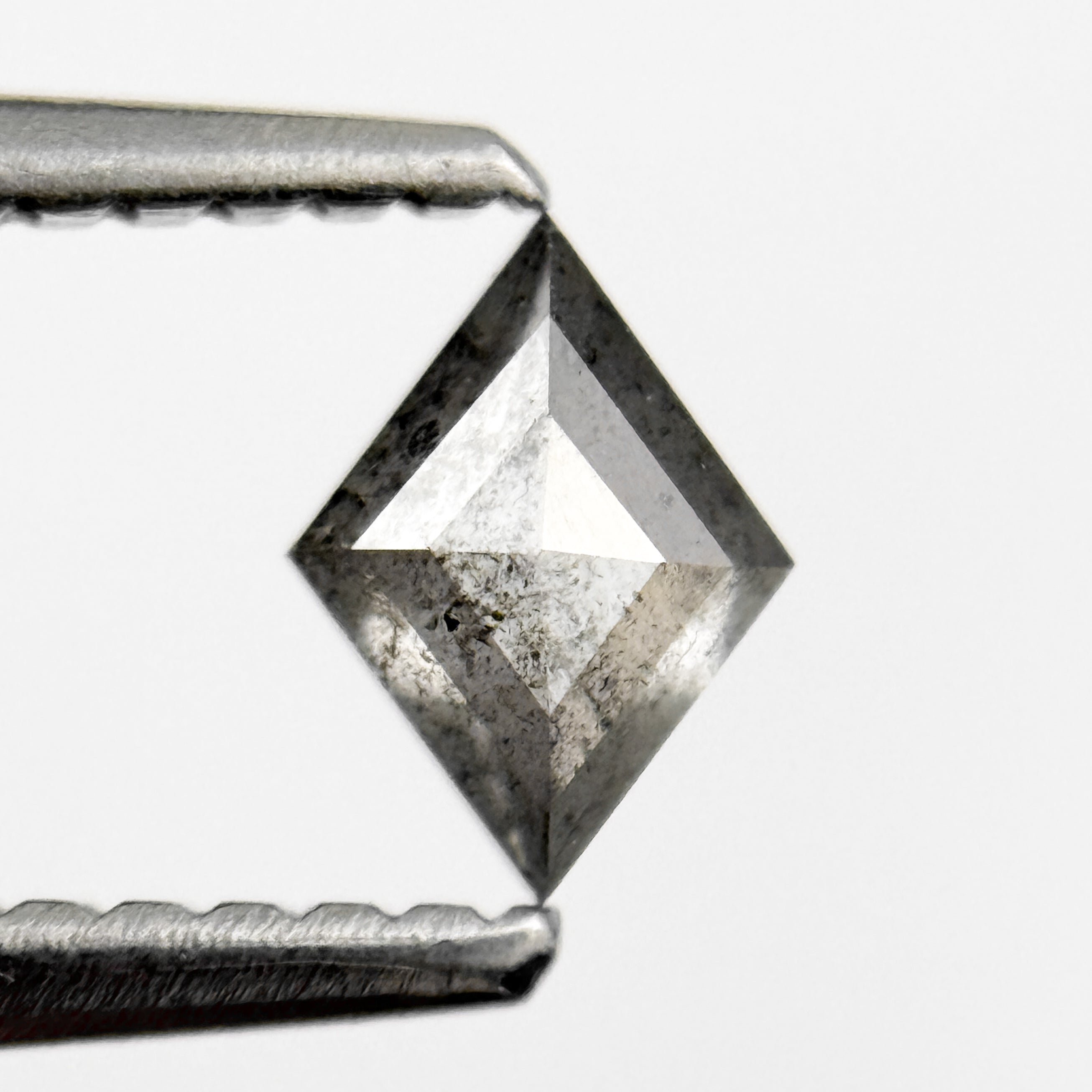0.29 Ct Kite Rose Cut Grey Natural Salt and Pepper Diamond