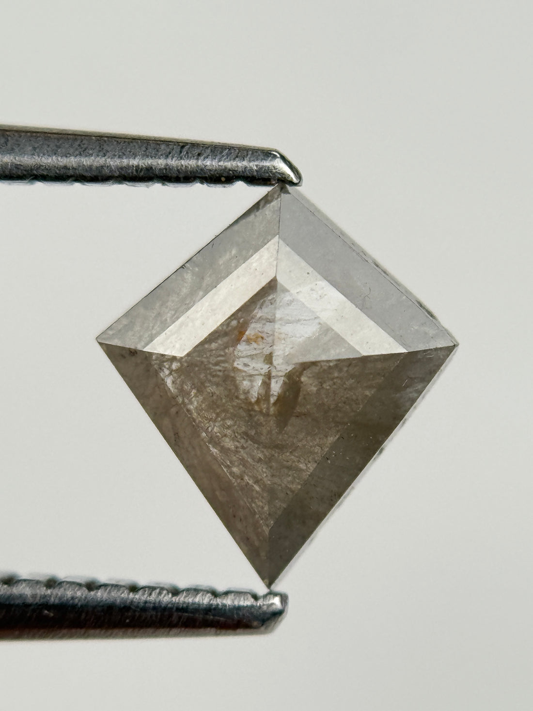 0.89 Ct Kite Rose Cut Grey Natural Salt and Pepper Diamond