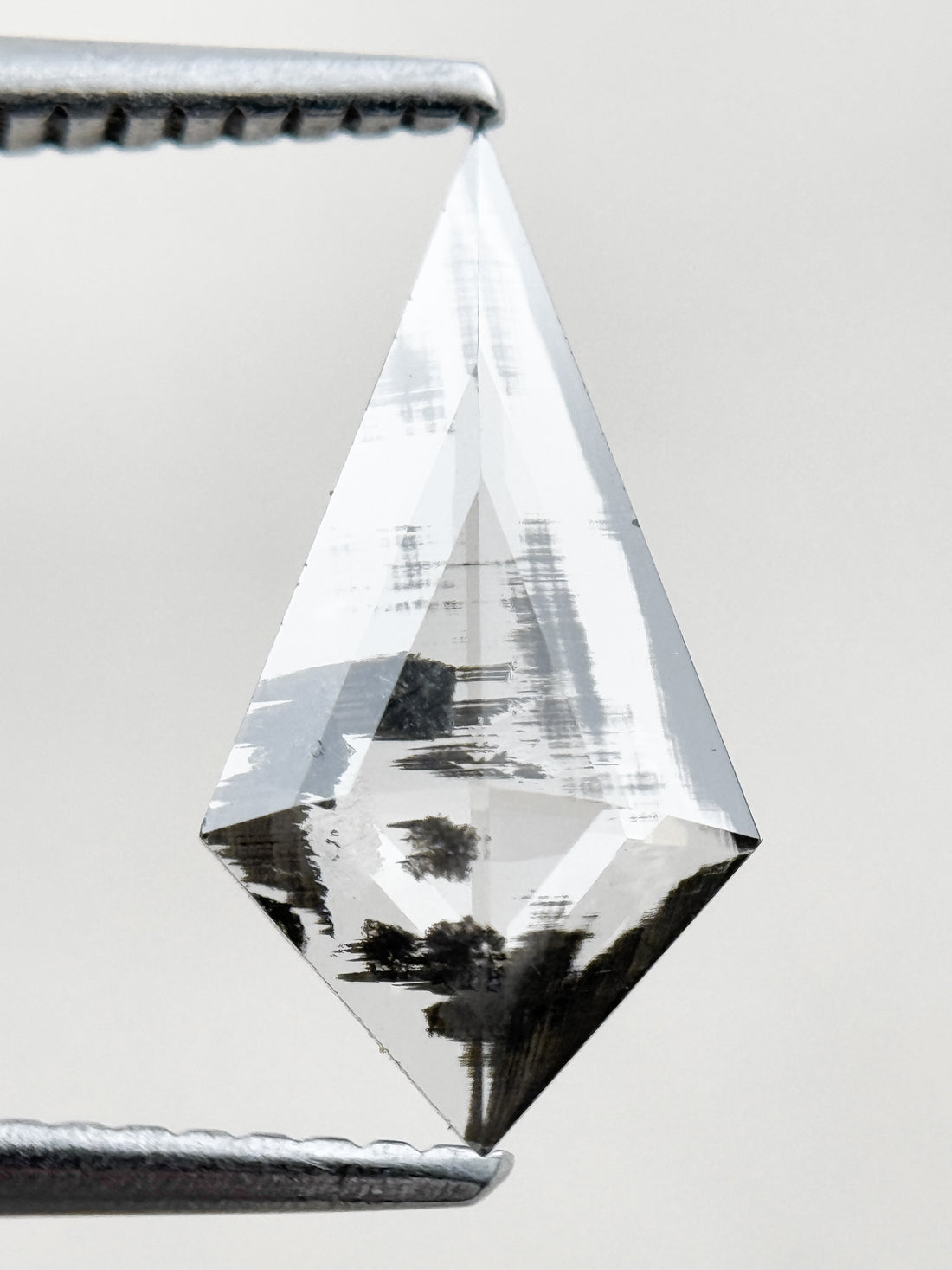 0.92 Ct Kite Rose Cut Grey Natural Salt and Pepper Diamond