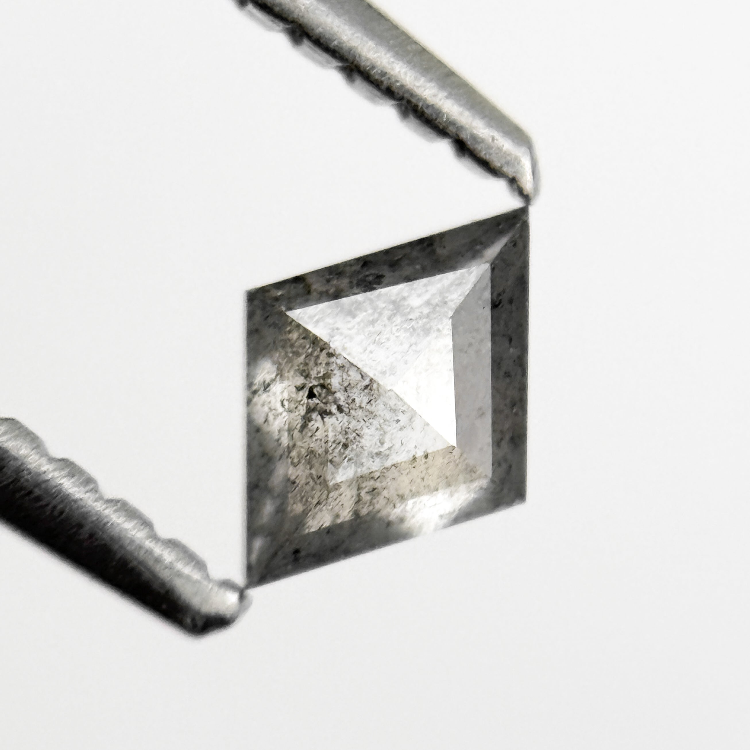 0.29 Ct Kite Rose Cut Grey Natural Salt and Pepper Diamond