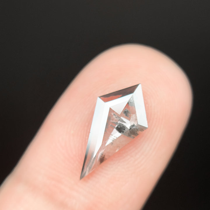 0.92 Ct Kite Rose Cut Grey Natural Salt and Pepper Diamond