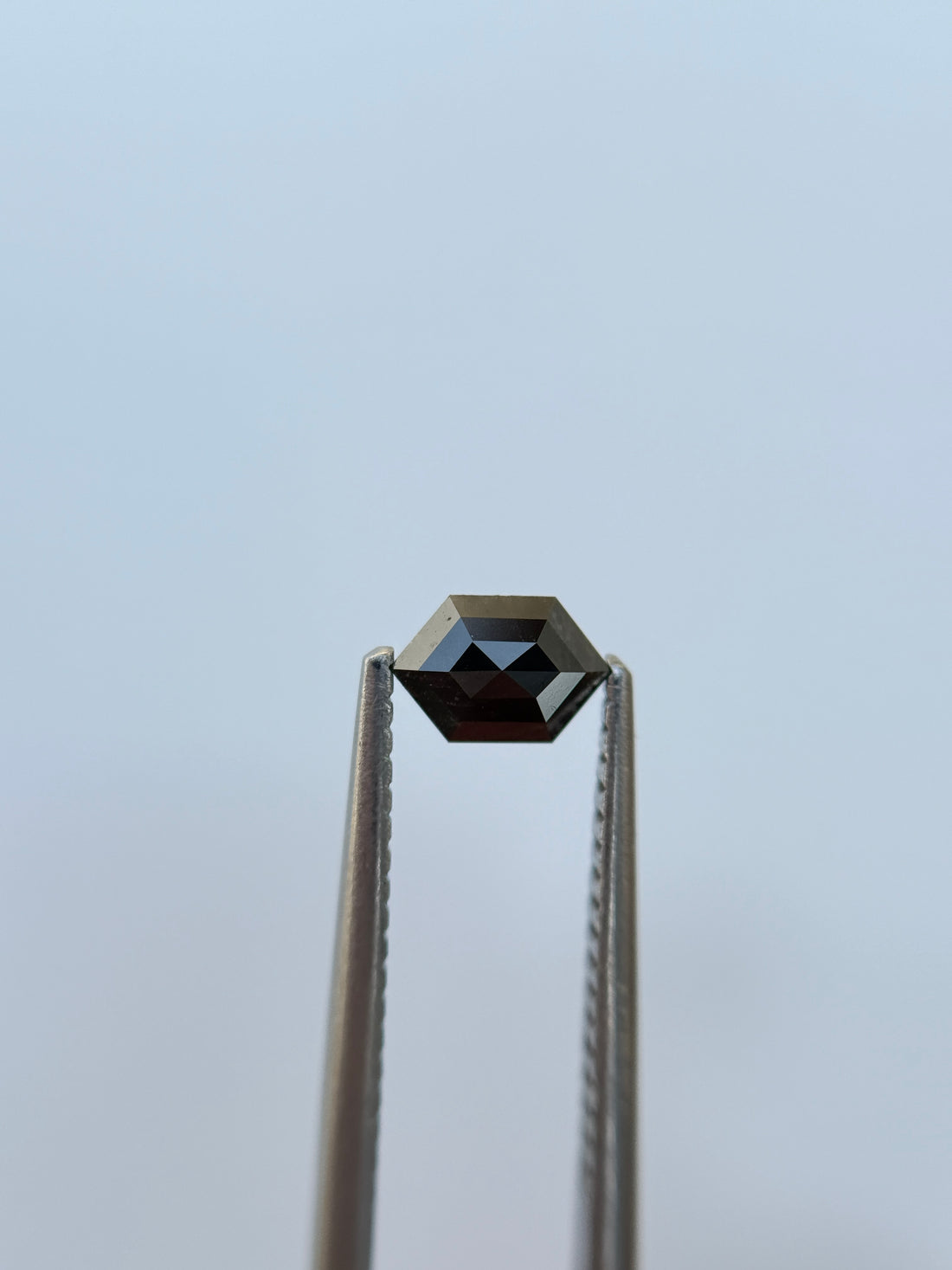 0.32 Ct Hexagon Rose Cut Grey Natural Salt and Pepper Diamond