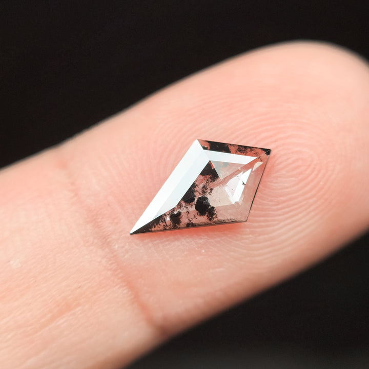 0.66 Ct Kite Rose Cut Grey Natural Salt and Pepper Diamond