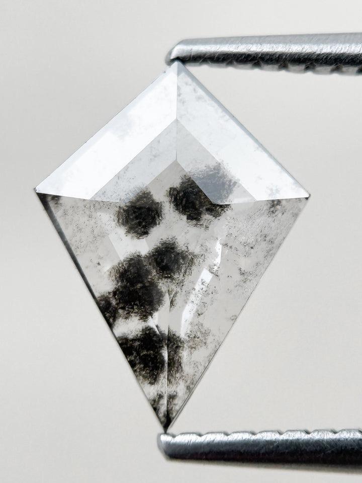 1.07 Ct Kite Rose Cut Grey Natural Salt and Pepper Diamond