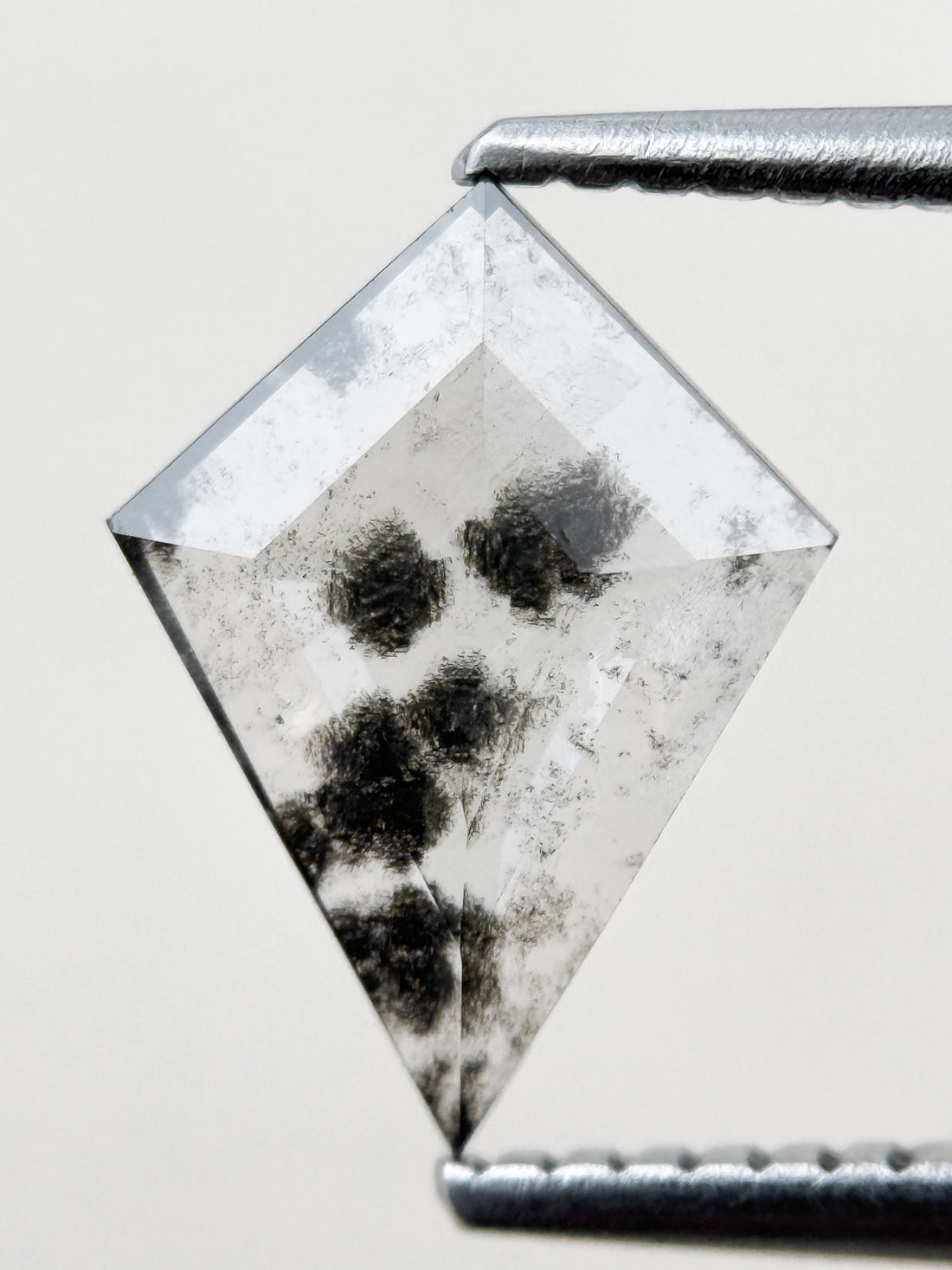 1.07 Ct Kite Rose Cut Grey Natural Salt and Pepper Diamond