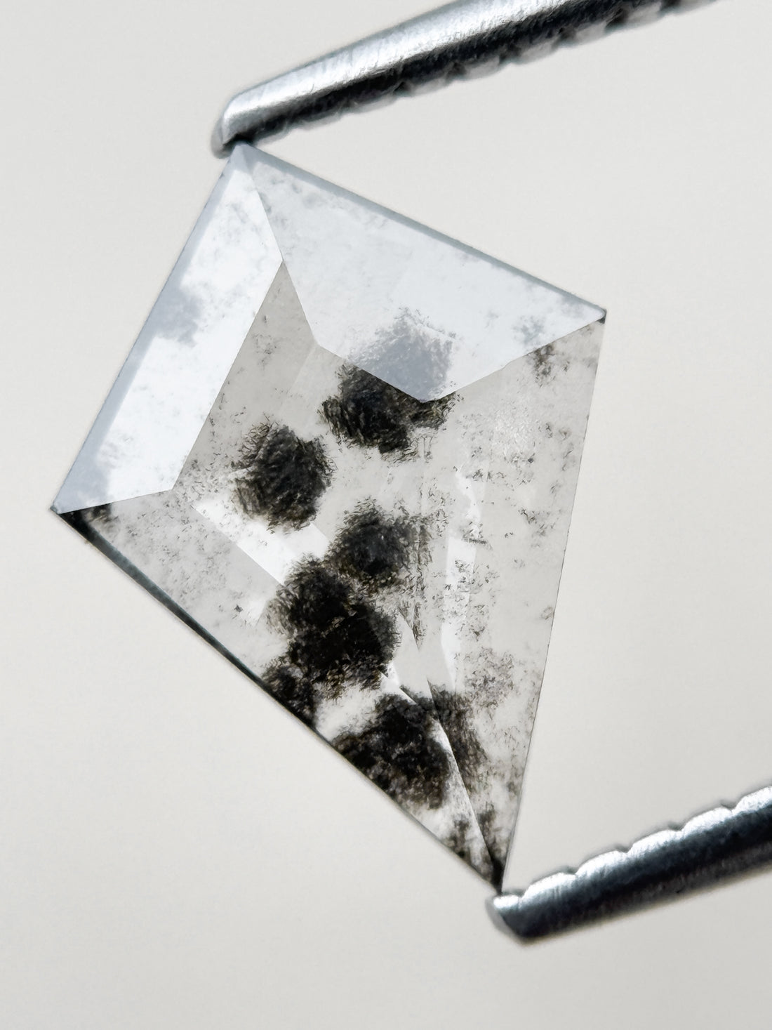 1.07 Ct Kite Rose Cut Grey Natural Salt and Pepper Diamond
