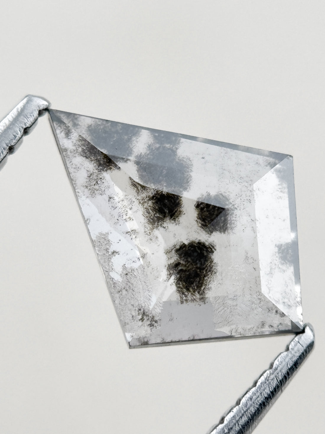 1.07 Ct Kite Rose Cut Grey Natural Salt and Pepper Diamond