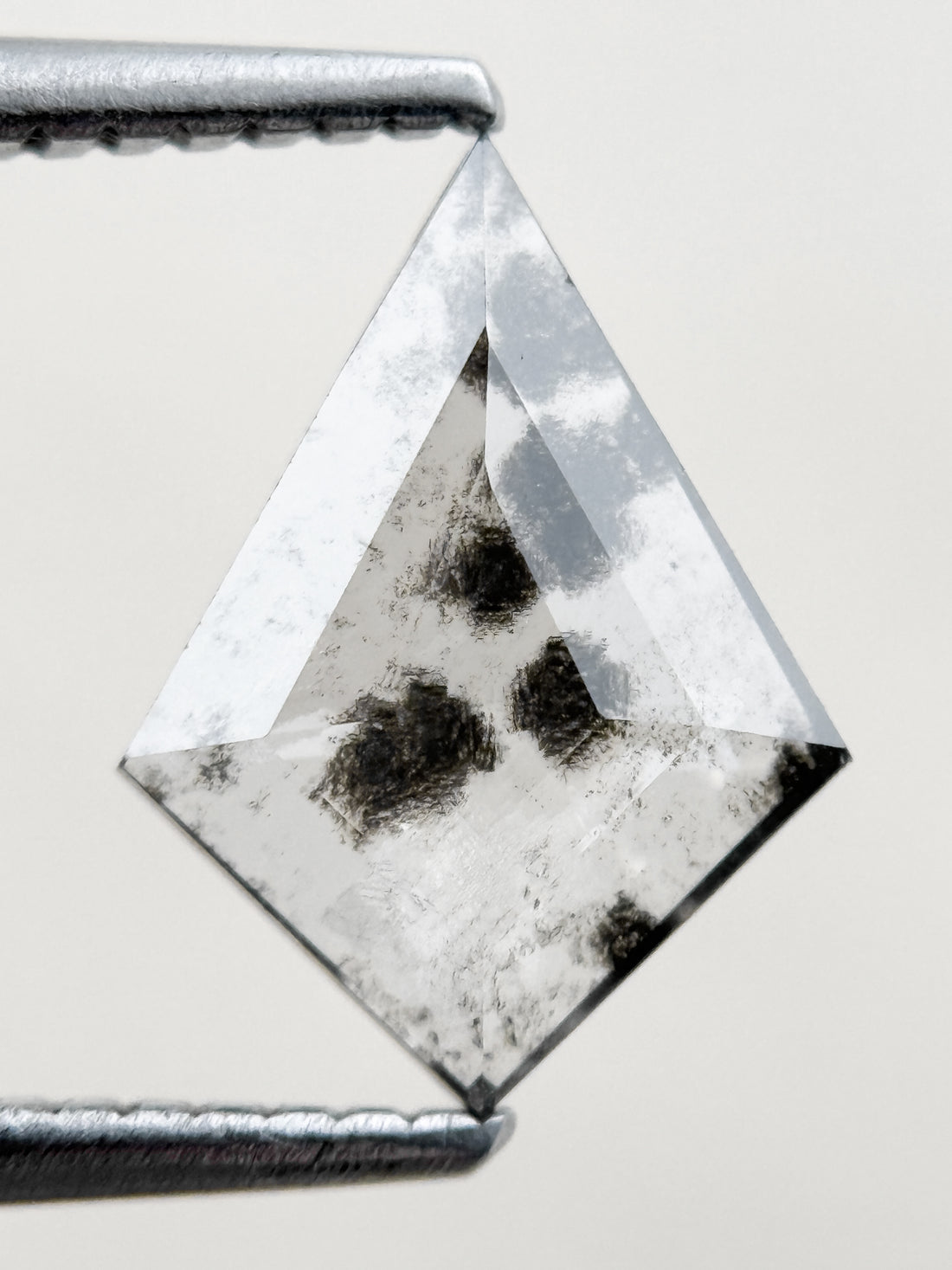 1.07 Ct Kite Rose Cut Grey Natural Salt and Pepper Diamond