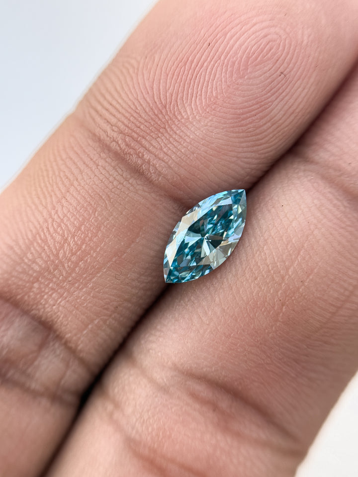 1.00 Ct Marquise Brilliant Cut Blue Natural Salt and Pepper Diamond