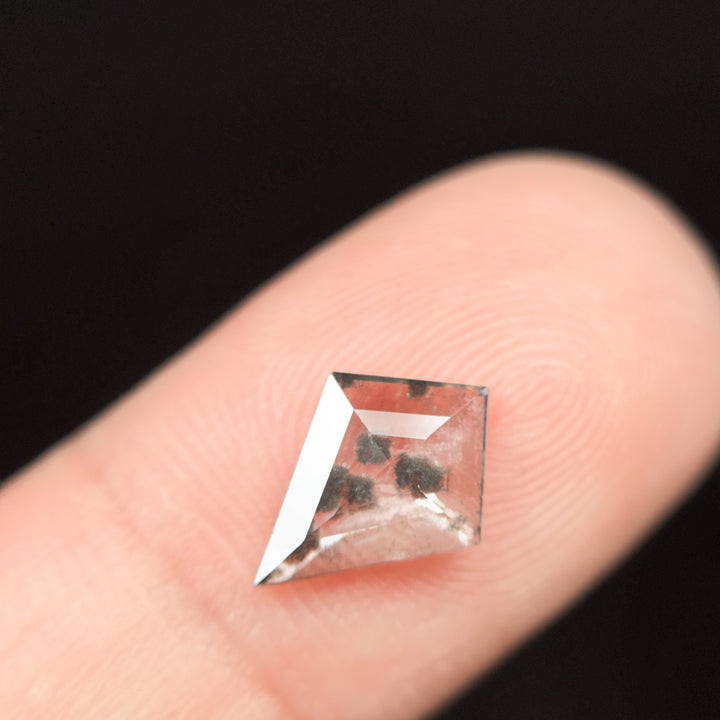 1.07 Ct Kite Rose Cut Grey Natural Salt and Pepper Diamond