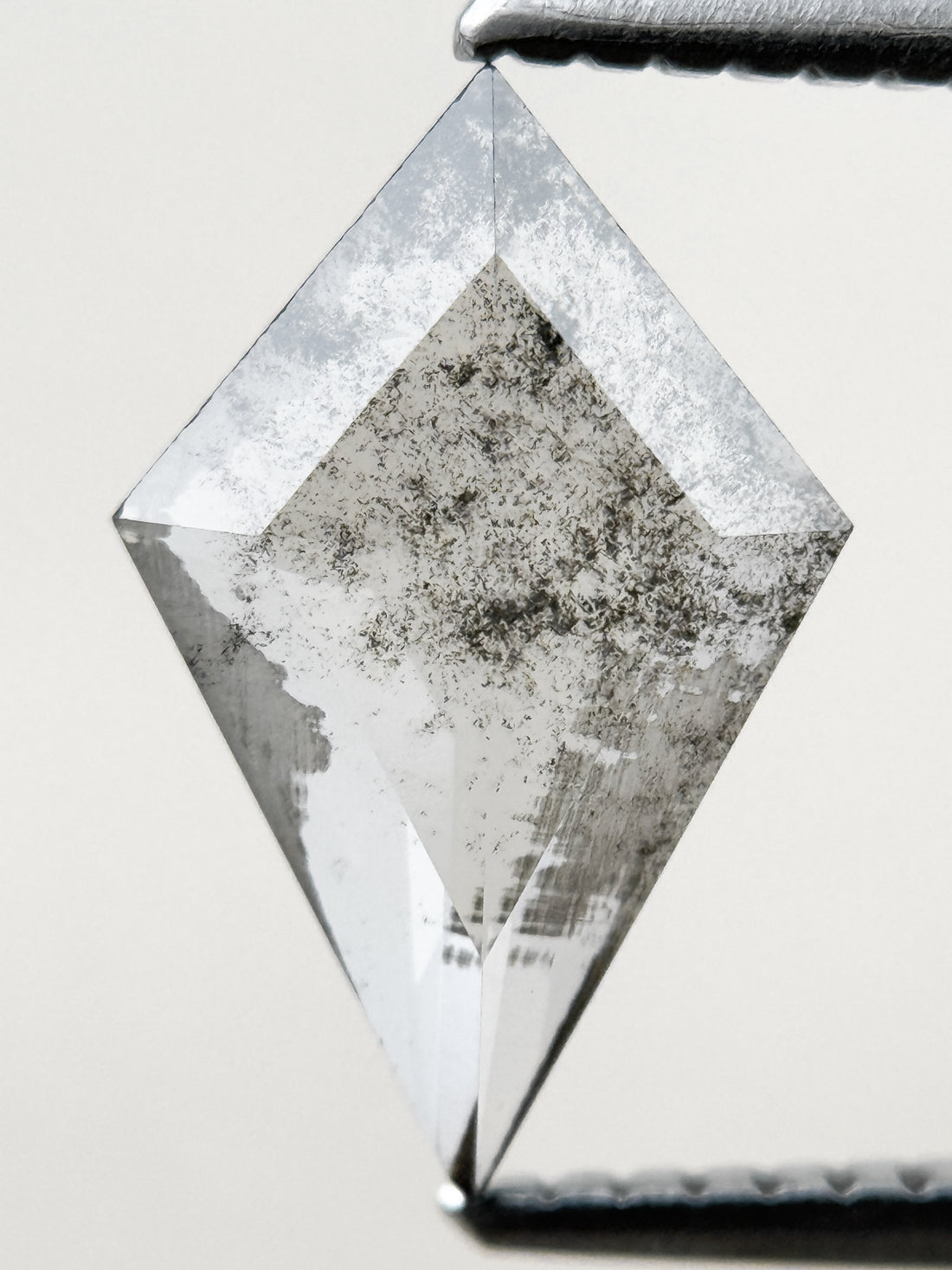 1.22 Ct Kite Rose Cut Grey Natural Salt and Pepper Diamond