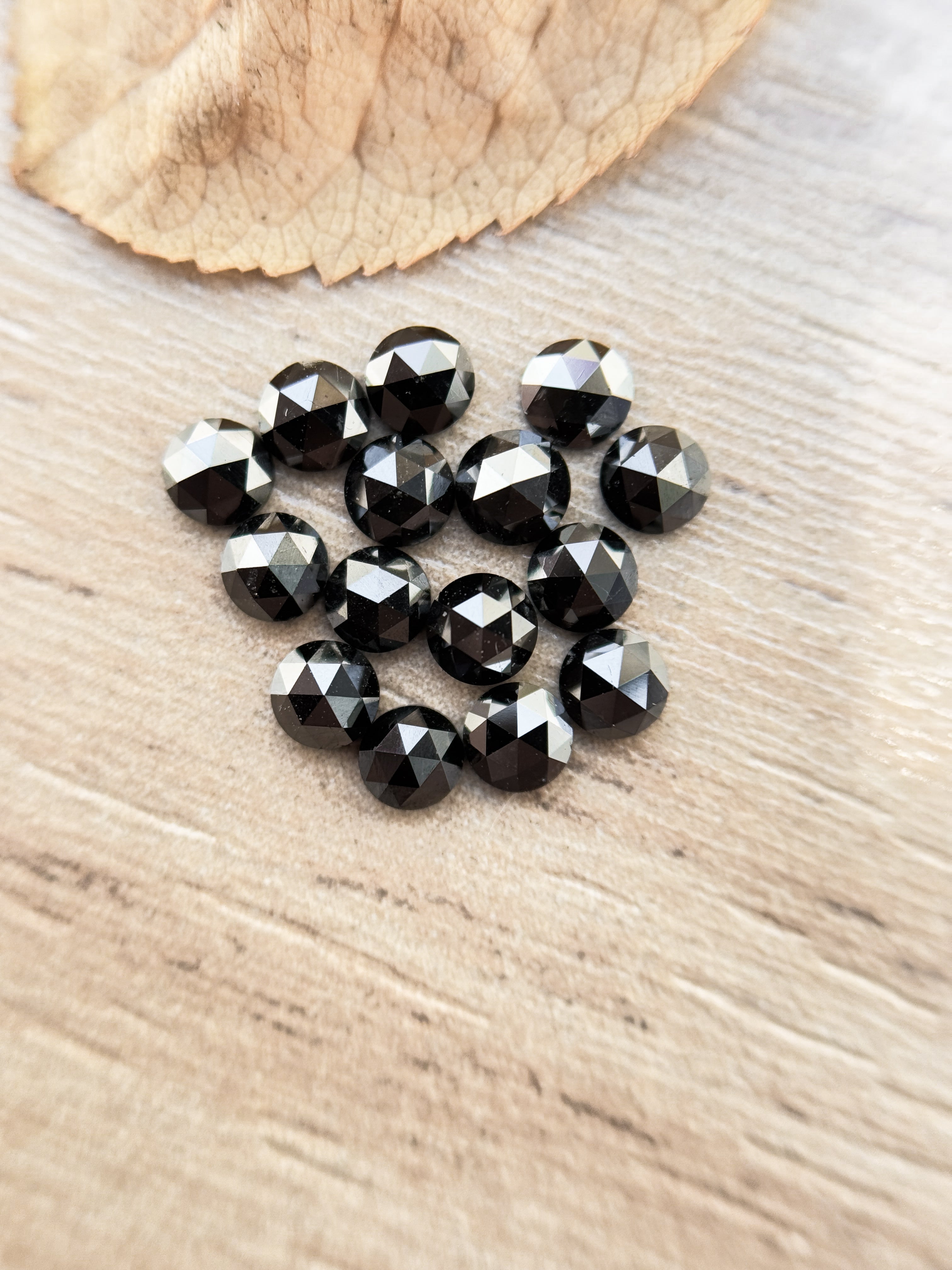 0.15 Ct Round Rose Cut Black Natural Diamond Loose